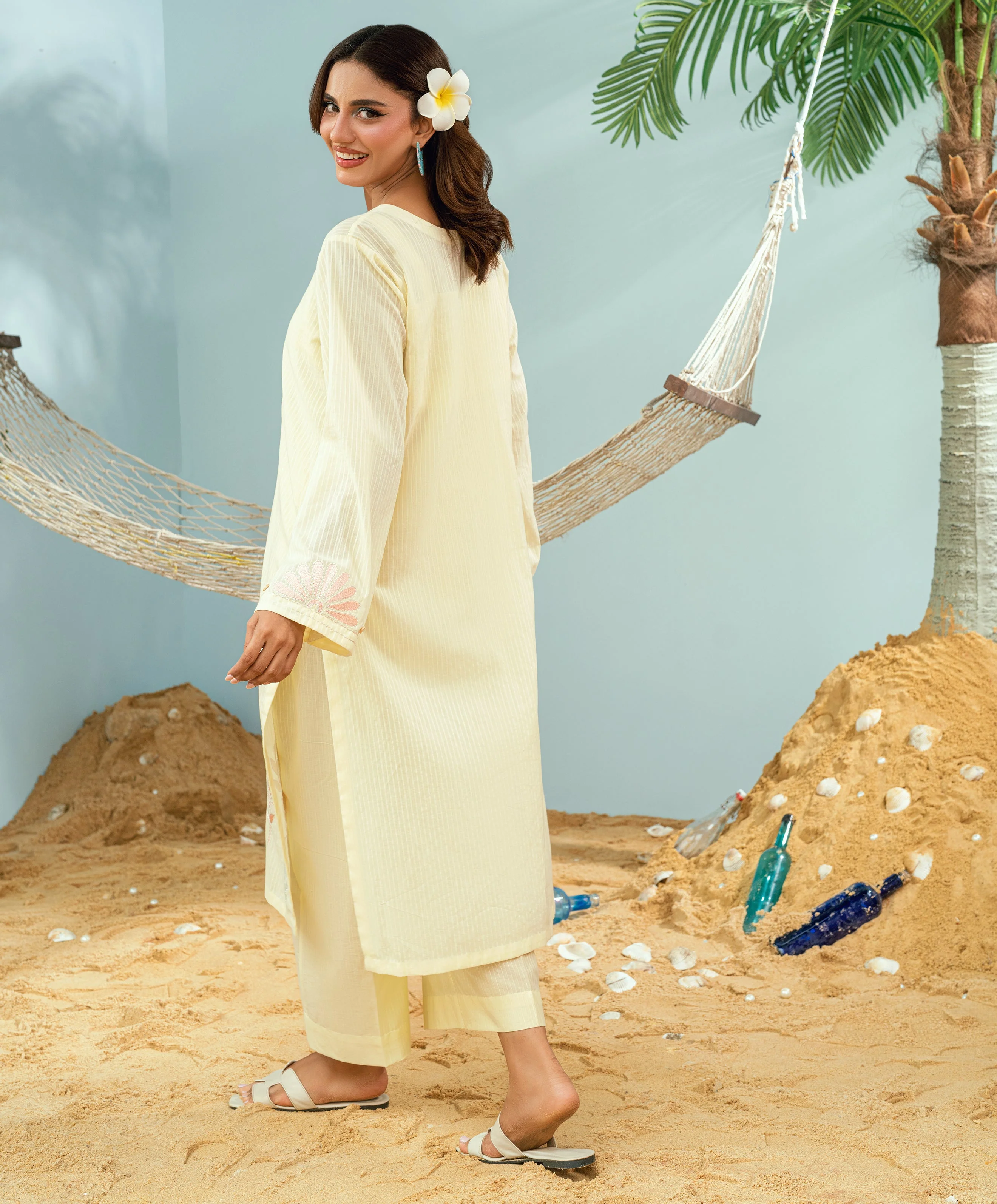 Monsoon By Kaanthaa Stitched 2 Piece Summer Suit-Sunlit Drizzle - Image 5