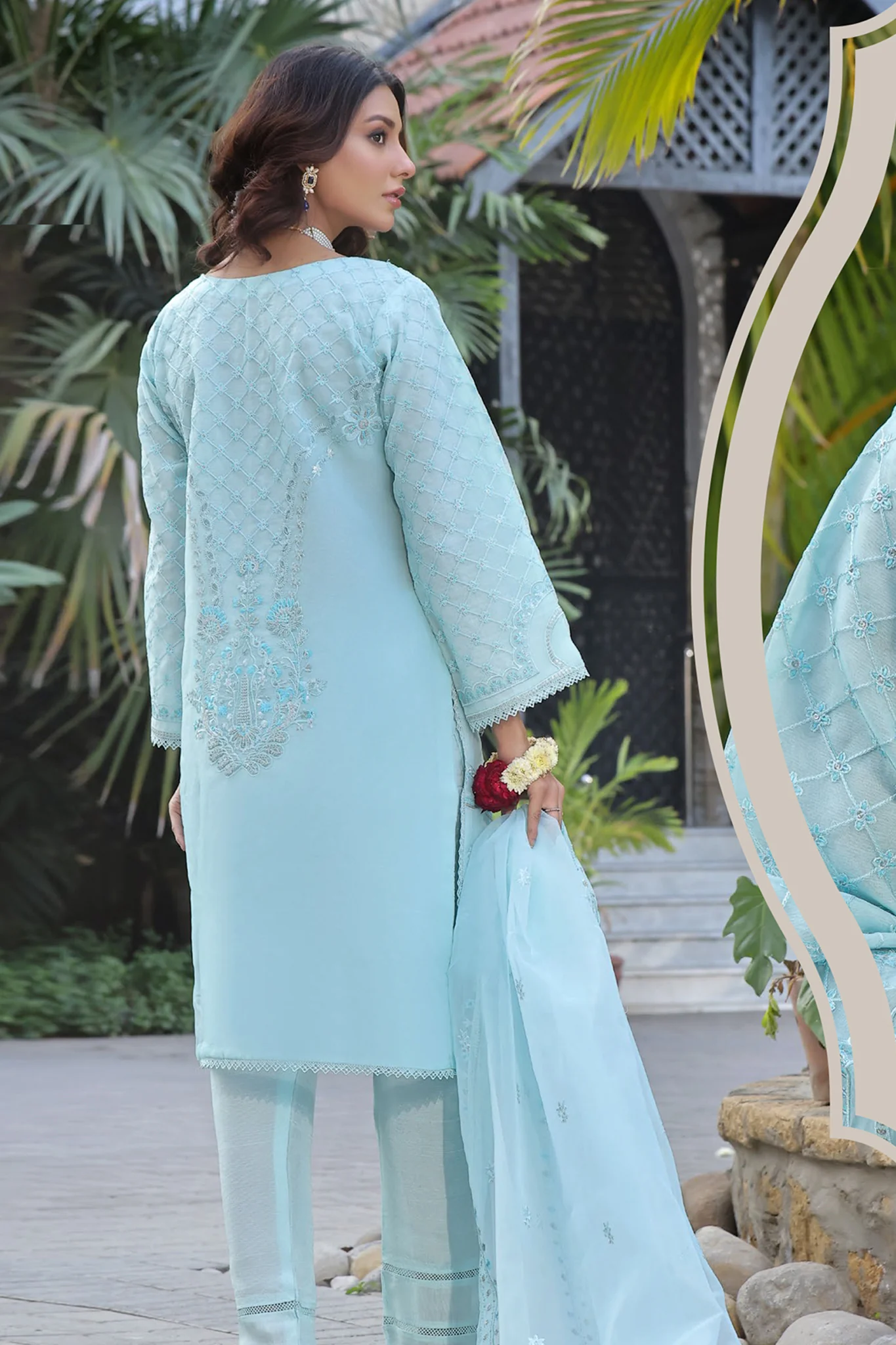 Kahani By Guzel Stitched 3 Piece Festive Formals Organza Suit-03-Qissa - Image 3