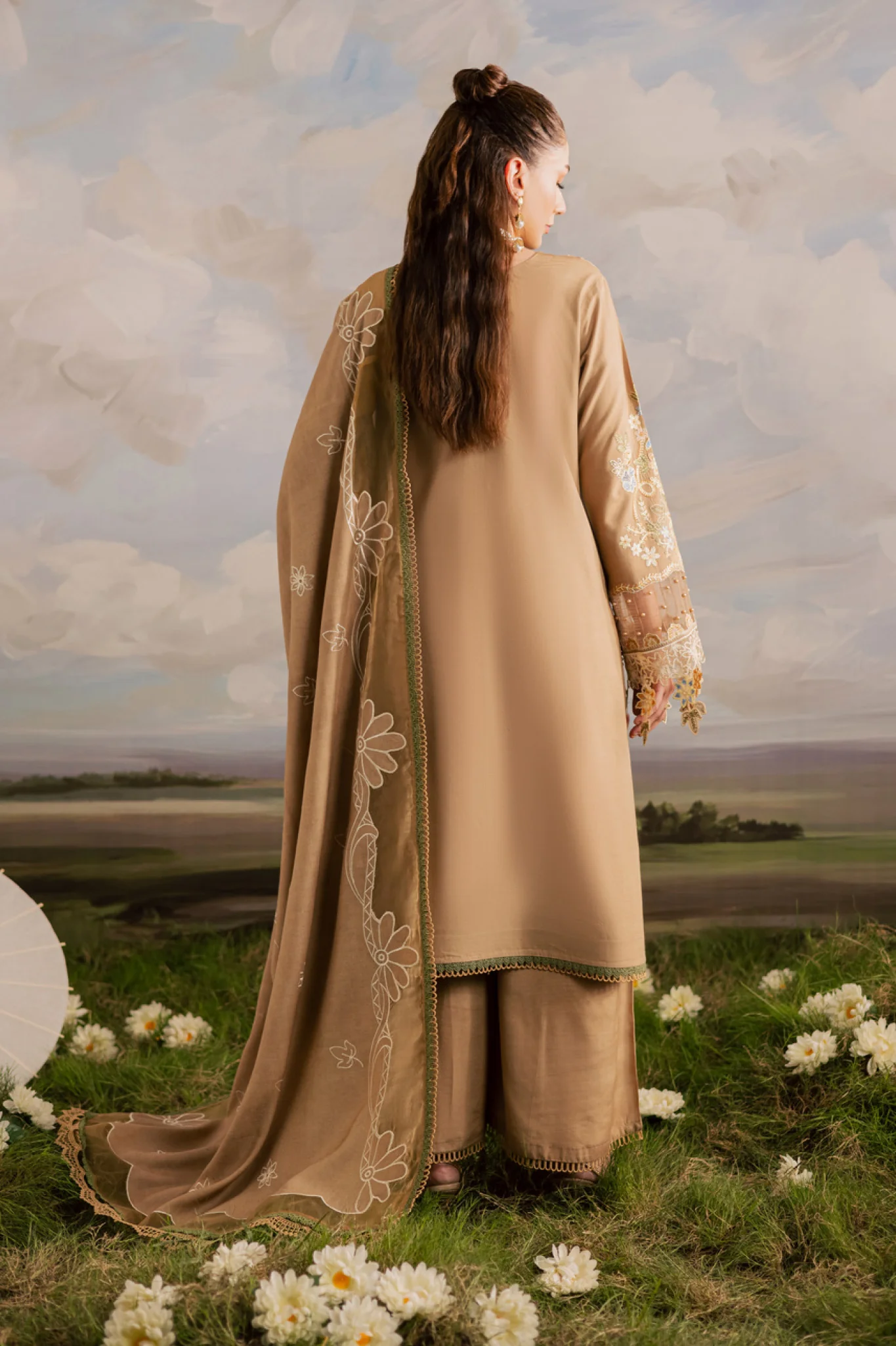 Kaia by Mahnur Unstitched 3 Piece Emb Winter Suit-K-04 - Image 4