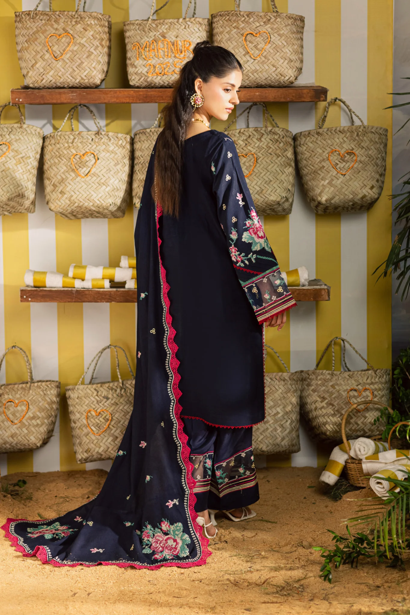 Kaia by Mahnur Unstitched 3 Piece Emb Winter Suit-K-06 - Image 4