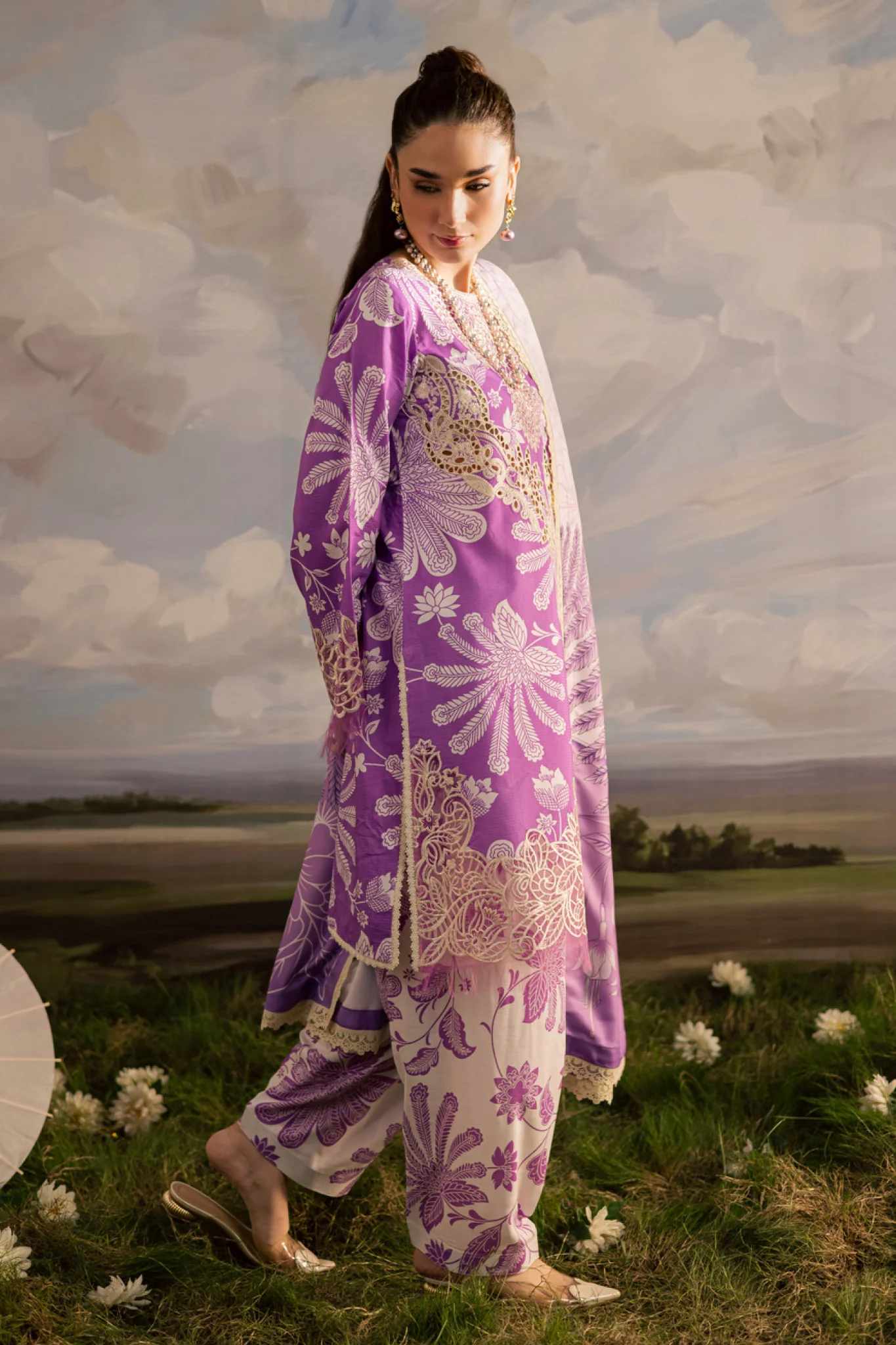 Kaia by Mahnur Unstitched 3 Piece Emb Winter Suit-K-10 - Image 4