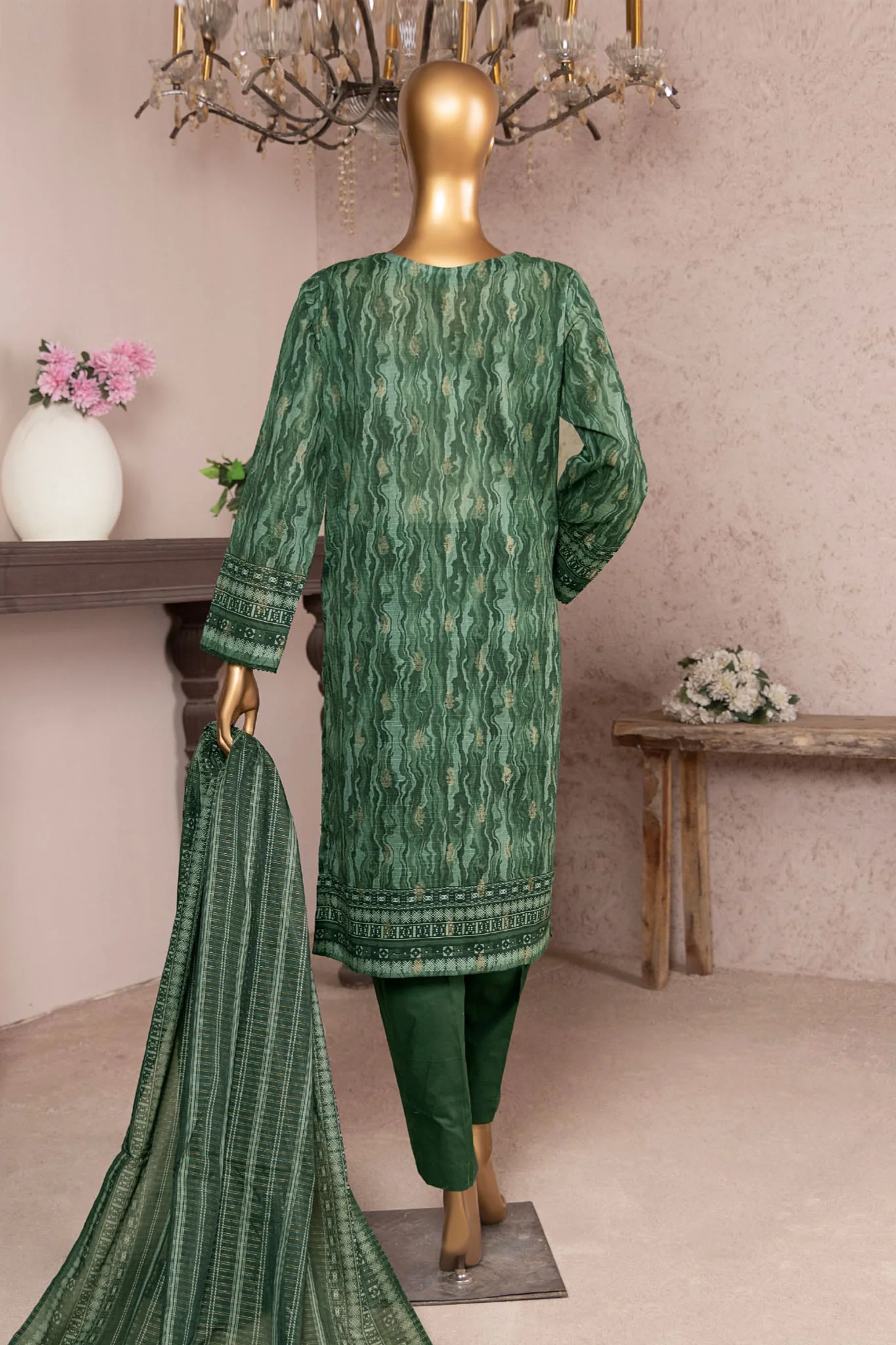 Kalamkari By HZ Unstitched 3 Piece Emb Jacquard Lawn Suit-KJE-07 - Image 3