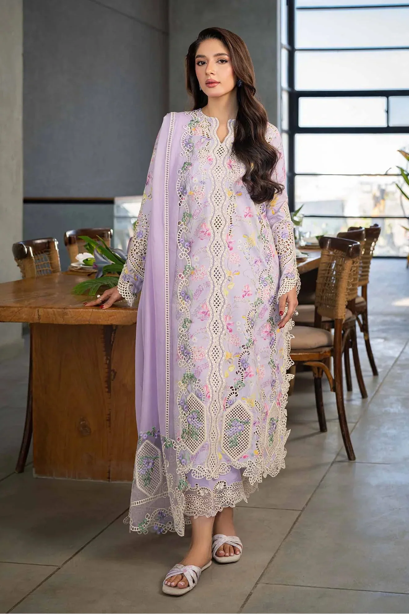 Kashaf By Mariam Malik Unstitched 3 Piece Luxury Emb Lawn Suit-KS-01 IRIS
