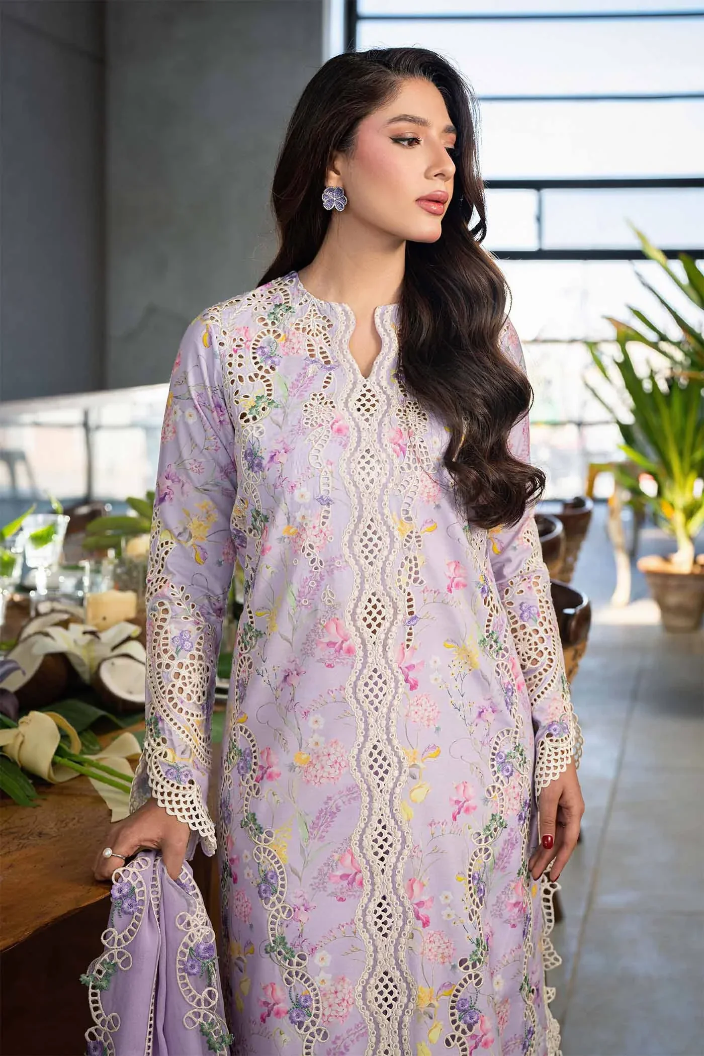 Kashaf By Mariam Malik Unstitched 3 Piece Luxury Emb Lawn Suit-KS-01 IRIS - Image 2