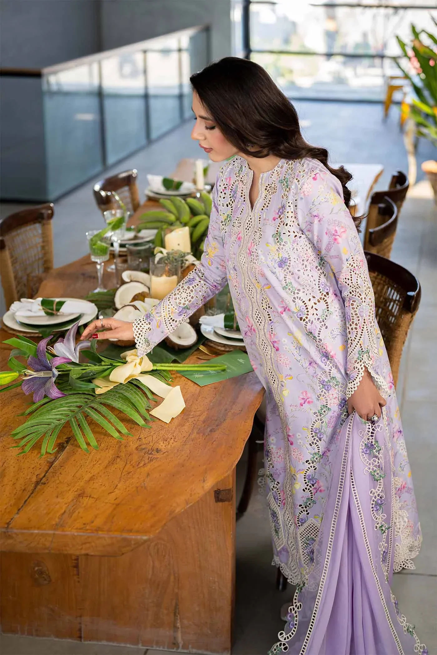 Kashaf By Mariam Malik Unstitched 3 Piece Luxury Emb Lawn Suit-KS-01 IRIS - Image 3