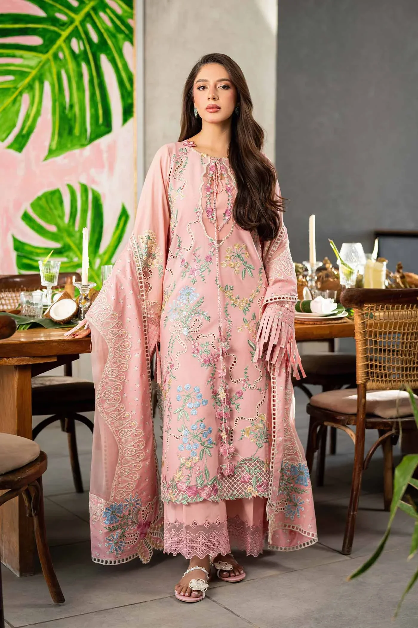 Kashaf By Mariam Malik Unstitched 3 Piece Luxury Emb Lawn Suit-KS-05 BLUSH