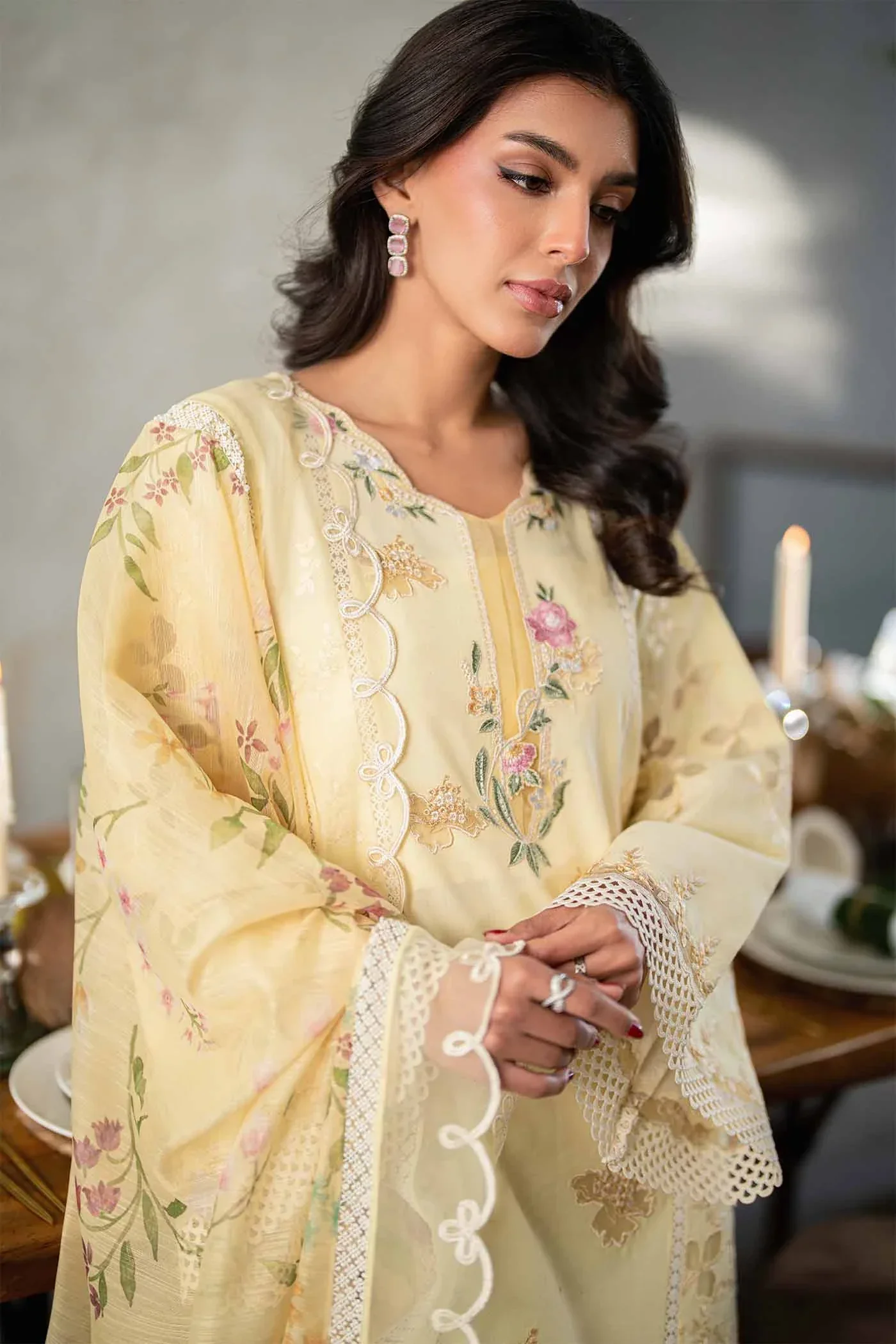 Kashaf By Mariam Malik Unstitched 3 Piece Luxury Emb Lawn Suit-KS-07 YARA - Image 2