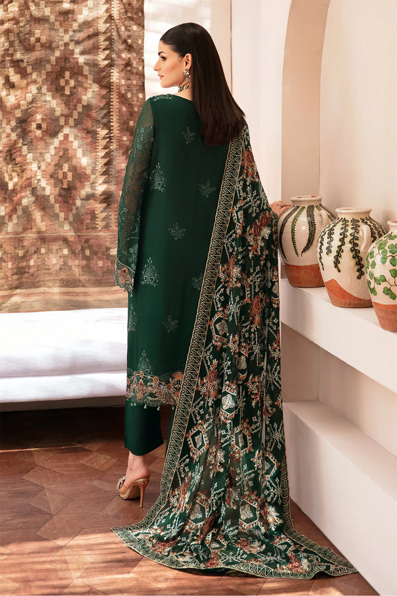 Kashish By Ramsha Unstitched 3 Piece Weightless Chiffon Vol-02 Suit-K-207 - Image 3