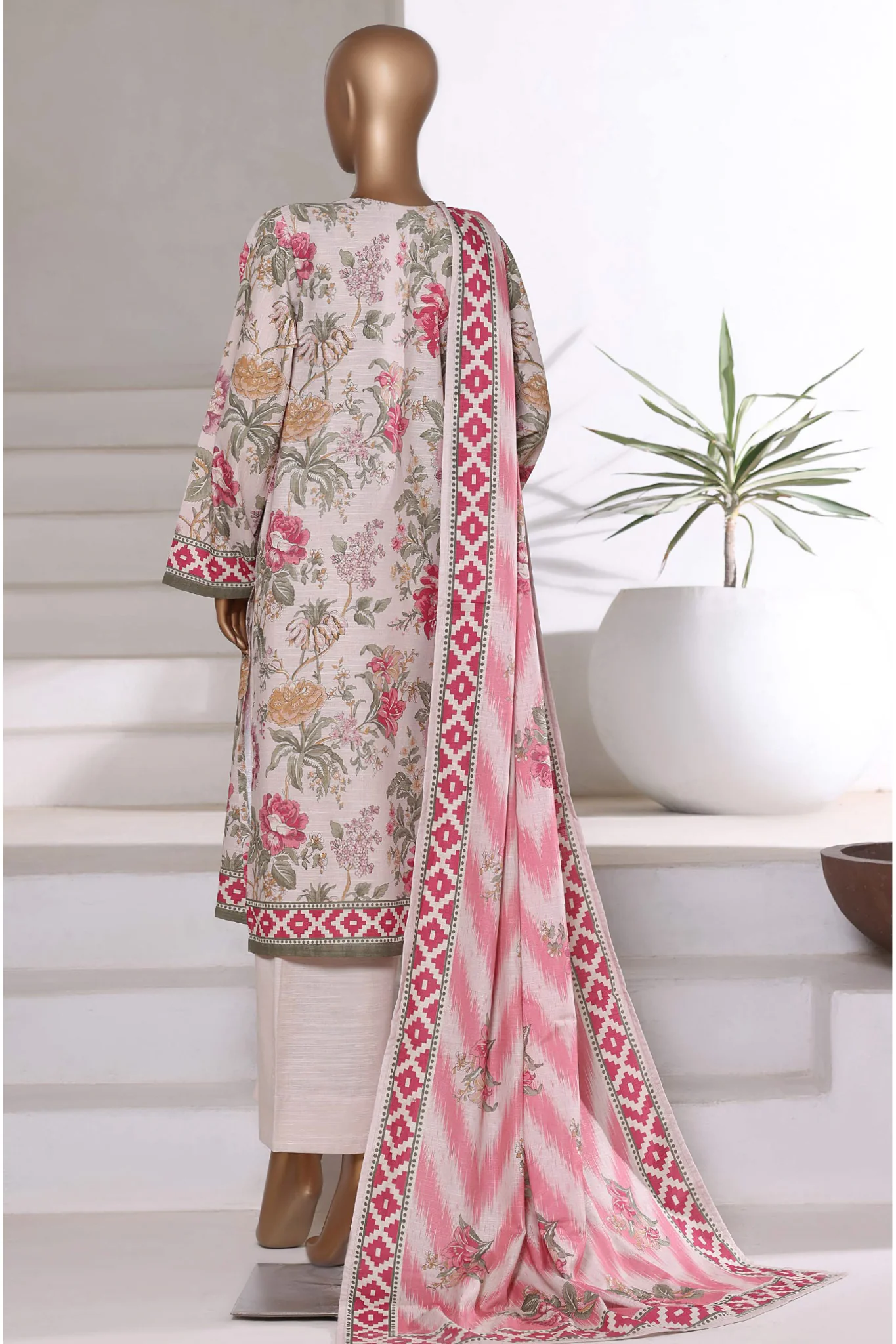 Sada Bahar Stitched 3 Piece Printed Khaddar Vol-01 Suit-KD-PR-6237-Skin - Image 3