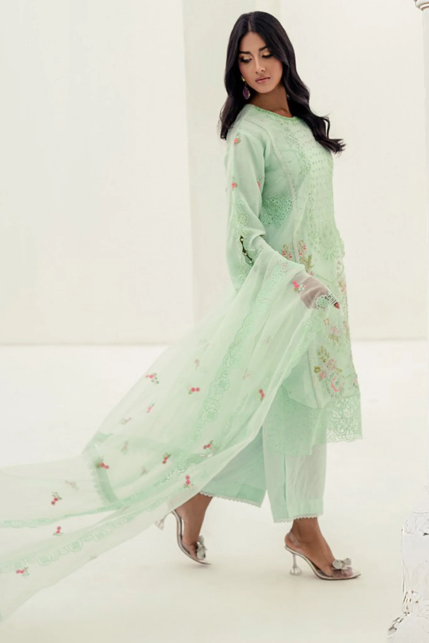 Kesariya By Guzel Stitched 3 Piece Festive Formals Suit-D-02 - Image 2