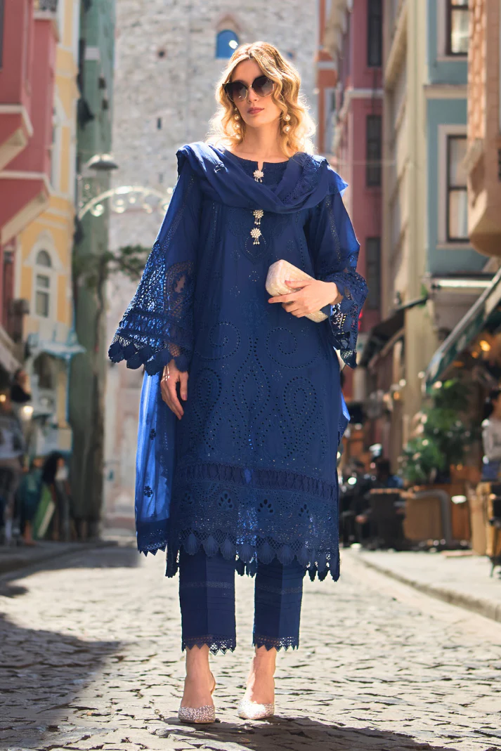 Huma Gul Unstitched 3 Piece Luxury Emb Lawn Suit-Keya HG-01