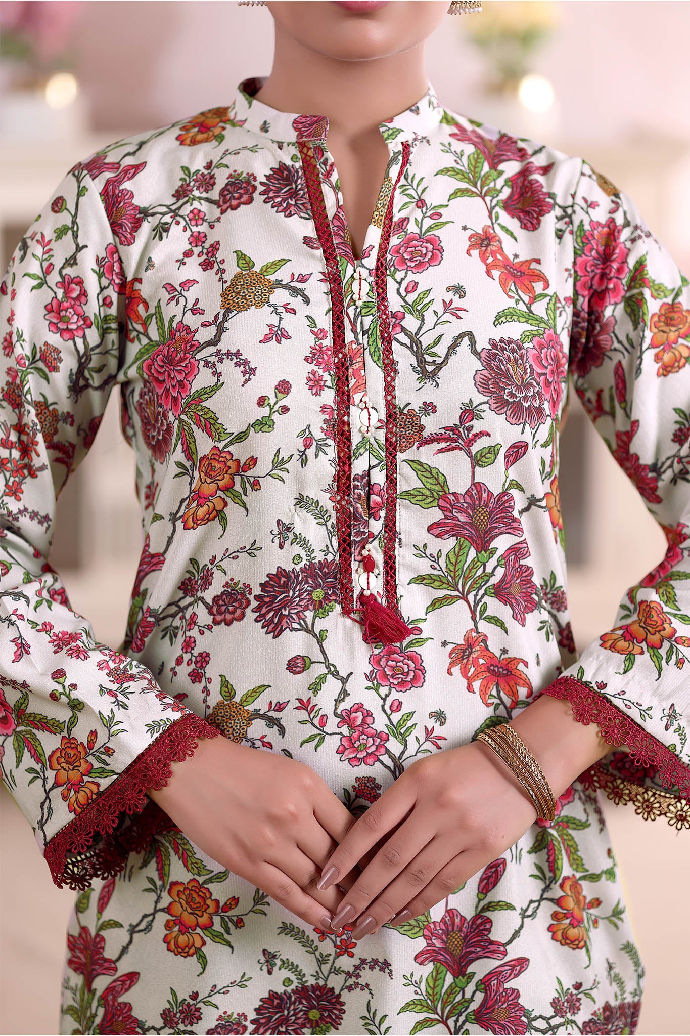 Khaas By Aizal Stitched 2 Piece Printed Ayudia Suit-AKA-07 - Image 2