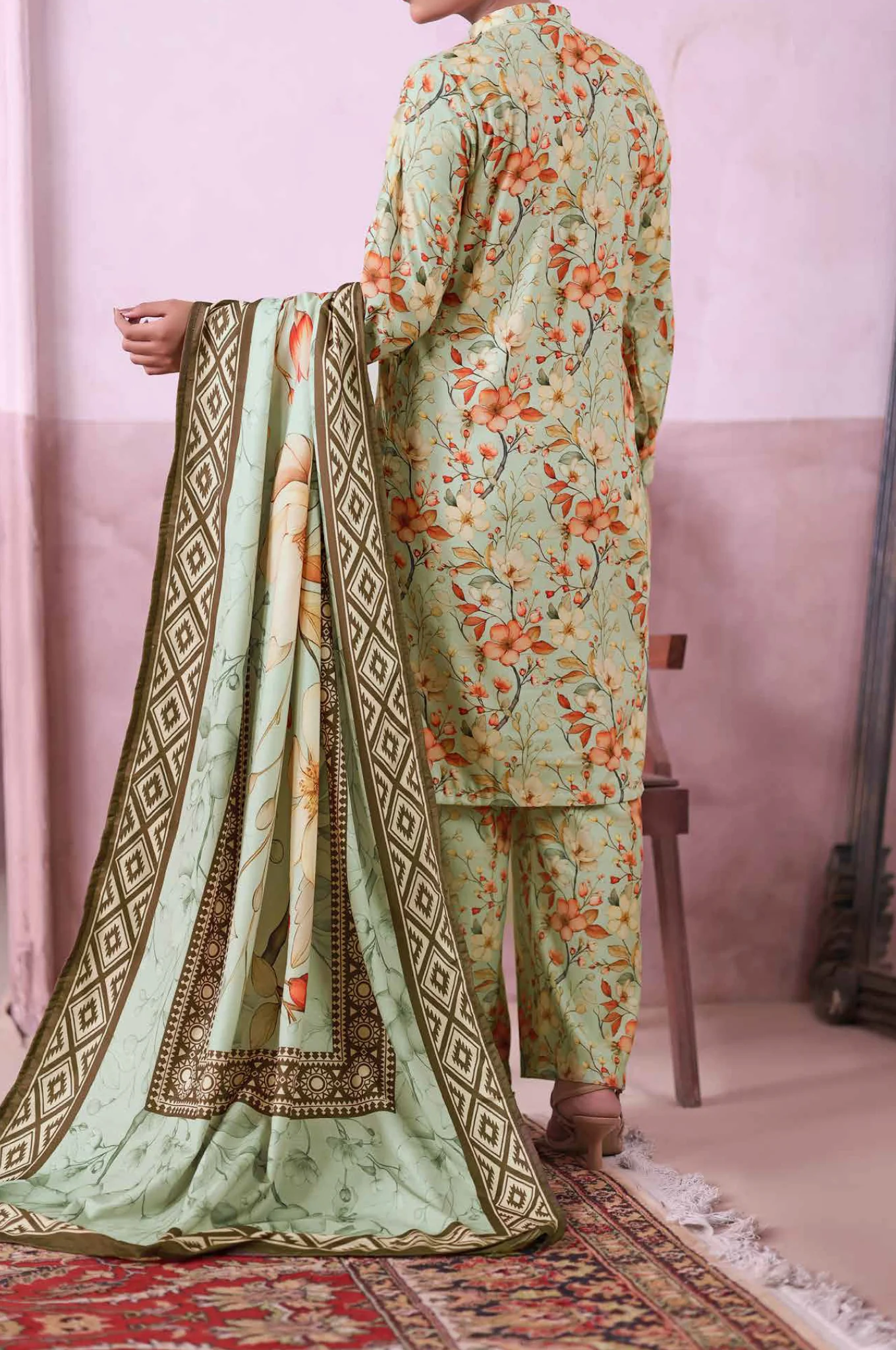 Khaas by Aizal Stitched 3 Piece Printed Ayudia Suit-A-K-08 - Image 3
