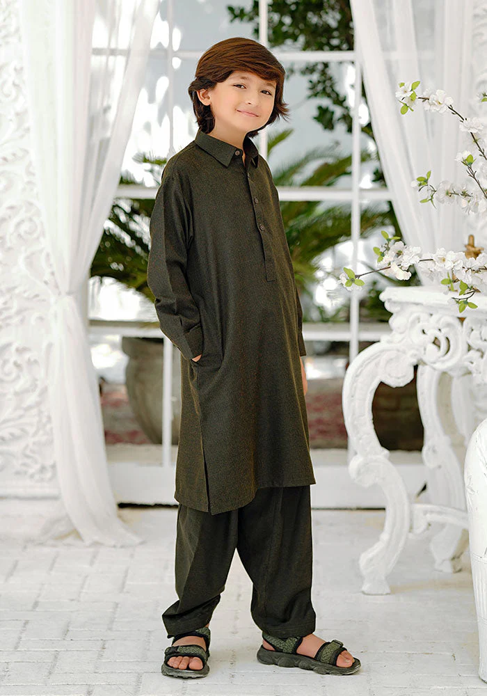 Ochre Clothing Khaddar Boys Kurta and Shalwar - Image 2