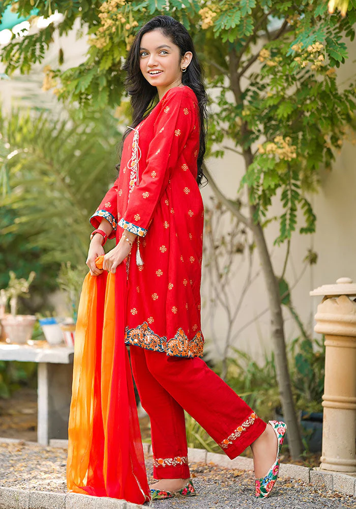Ochre Clothing Khaddar Embroidered 3 Pc Suit - Image 2