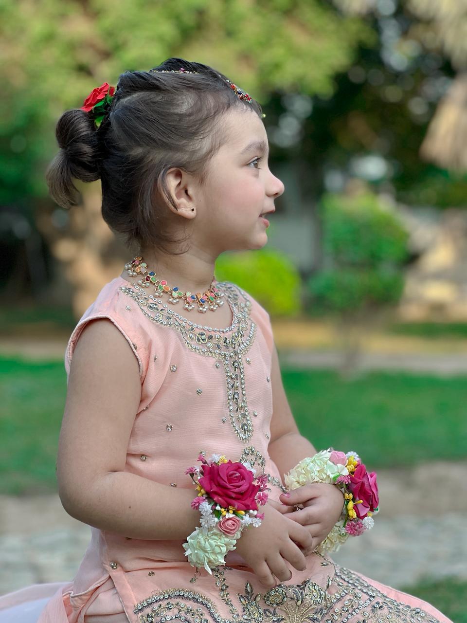 Khanak Stitched Kids-Apricot Gharara-KG 012 - Image 5