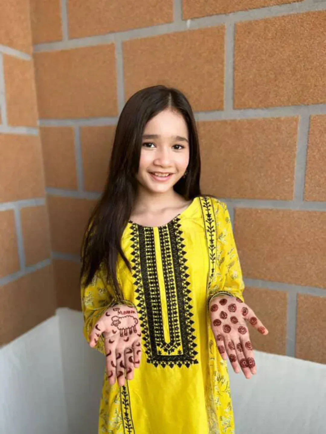 Khanak Stitched Kids-Classic Yellow Coat Style 2pcs Embroidered Suit-KST 061 - Image 7