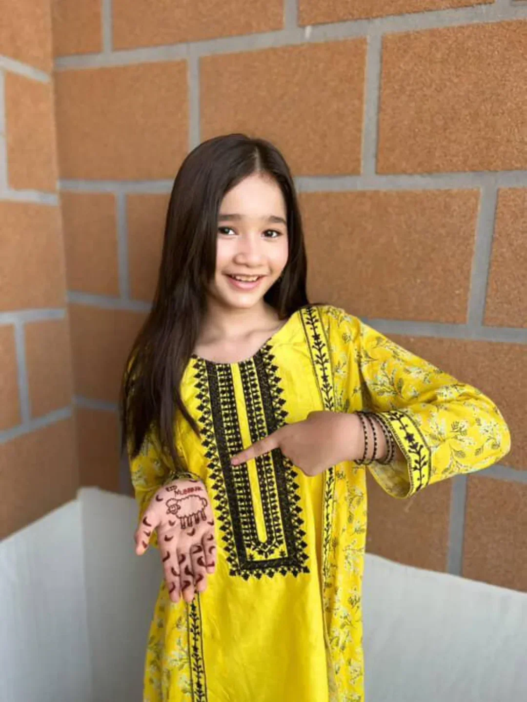 Khanak Stitched Kids-Classic Yellow Coat Style 2pcs Embroidered Suit-KST 061 - Image 9