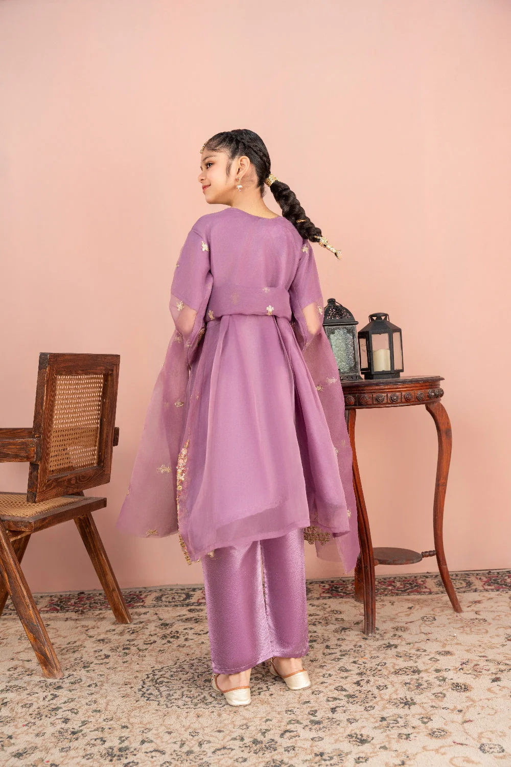 Khayat Stitched 3 Piece Festive Formals Suit-Lilac - Image 3