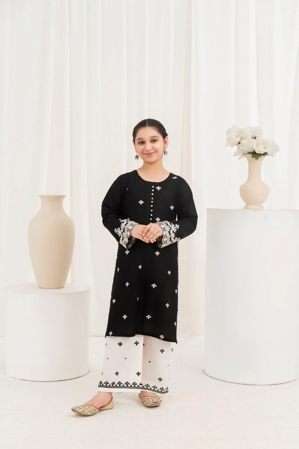 Khayat Stitched 2 Piece Lawn Suit-Black Contrast