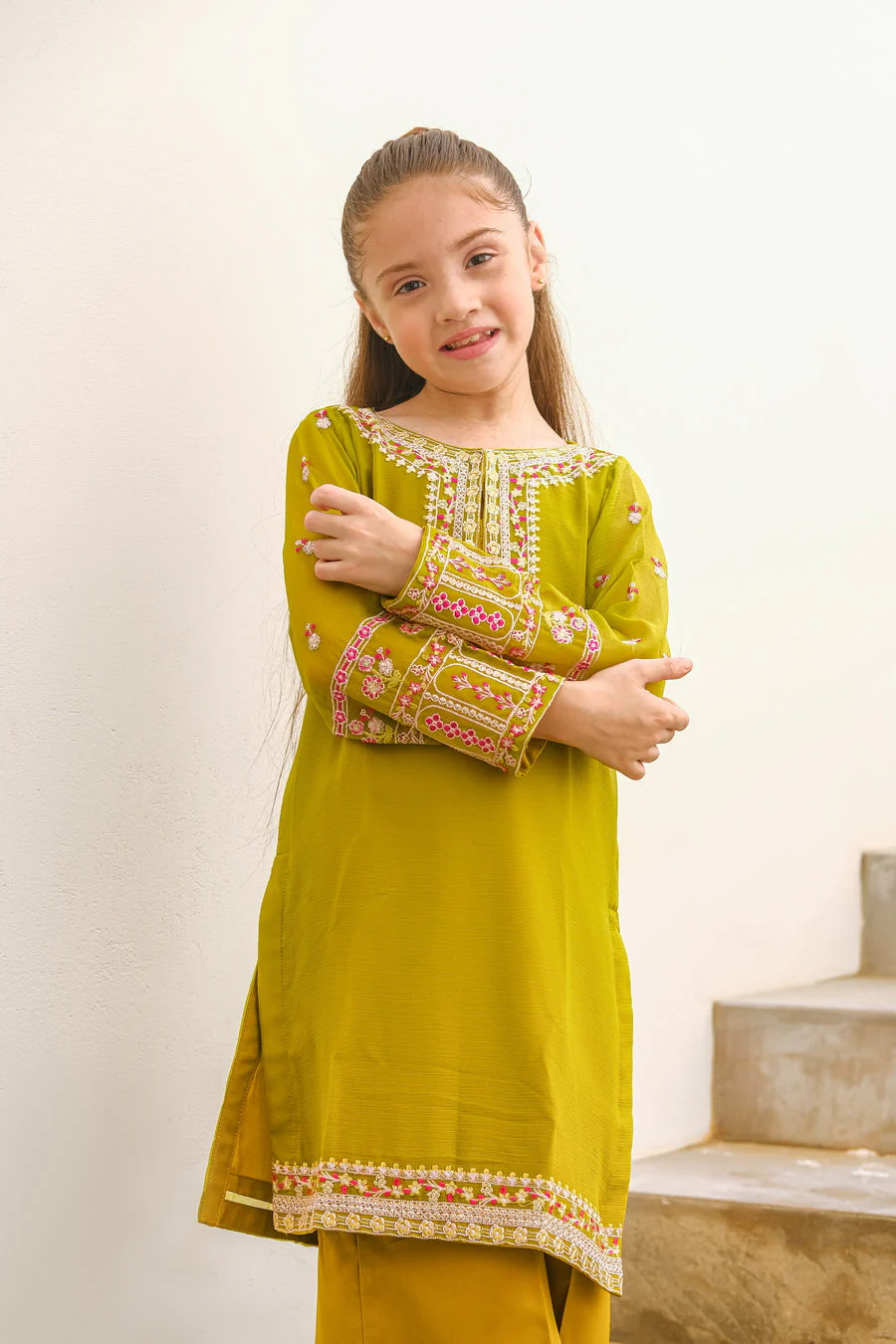 Sprinkles Stitched 2 Piece Formals Festive Kids Suit-Anaya - 2ps Embroidered - Image 6