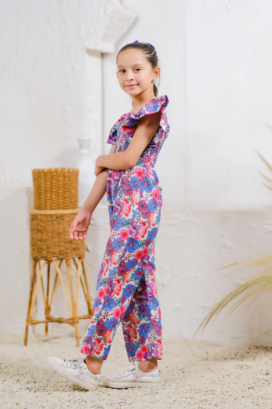Sprinkles Stitched 1 Piece Summer Jumpsuit Kids Suit-Floral Fantasy Jumpsuit - Image 3