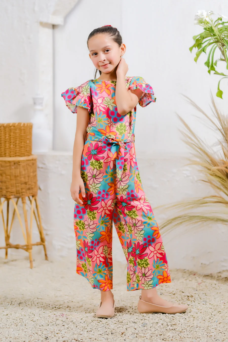 Sprinkles Stitched 1 Piece Summer Jumpsuit Kids Suit-Rainbow Garden Jumpsuit - Image 5