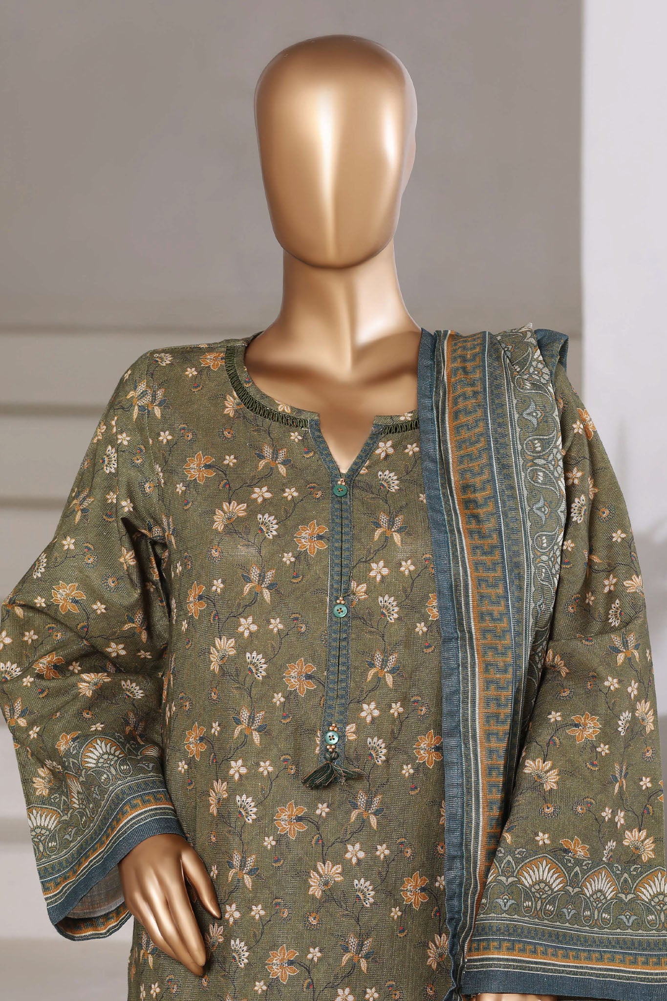 Sada Bahar Stitched 3 Piece Khaddar With Shimmer Vol-02 Suit-KP-PR-Pending-1 - Image 2