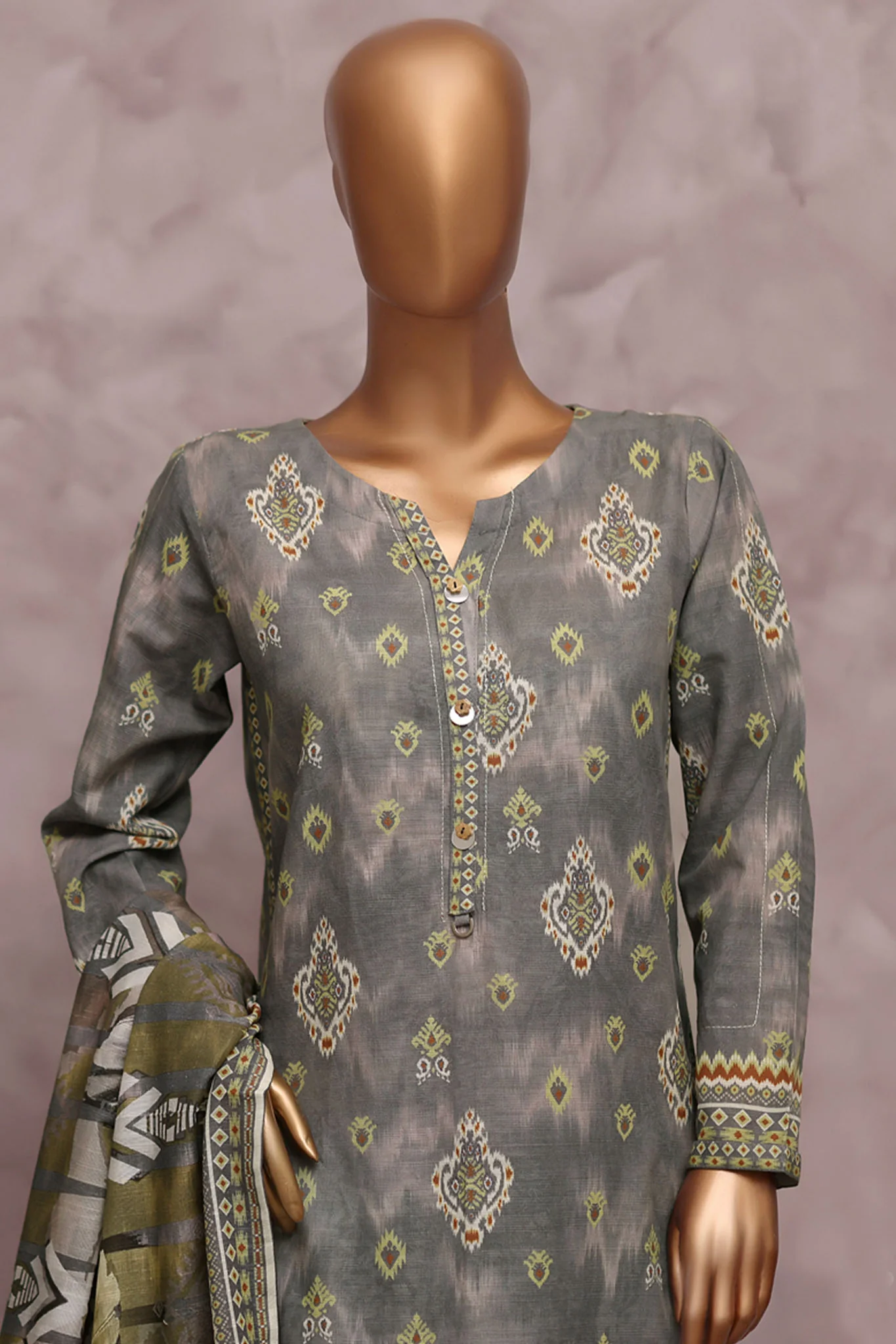 HZ Stitched 3 Piece Khaddar Prints Vol-02 Suit-KPT-2579 - Image 2