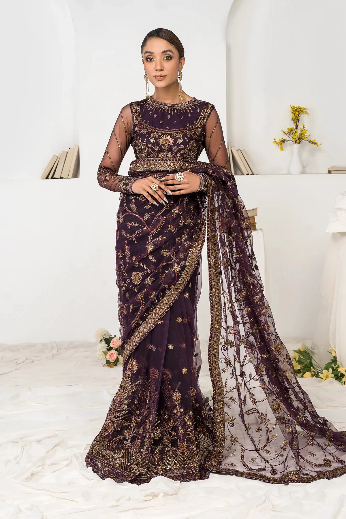 La Celeste by Zarif Unstitched Luxury Formal Suit ZLC 06 LAVENDER - Image 2