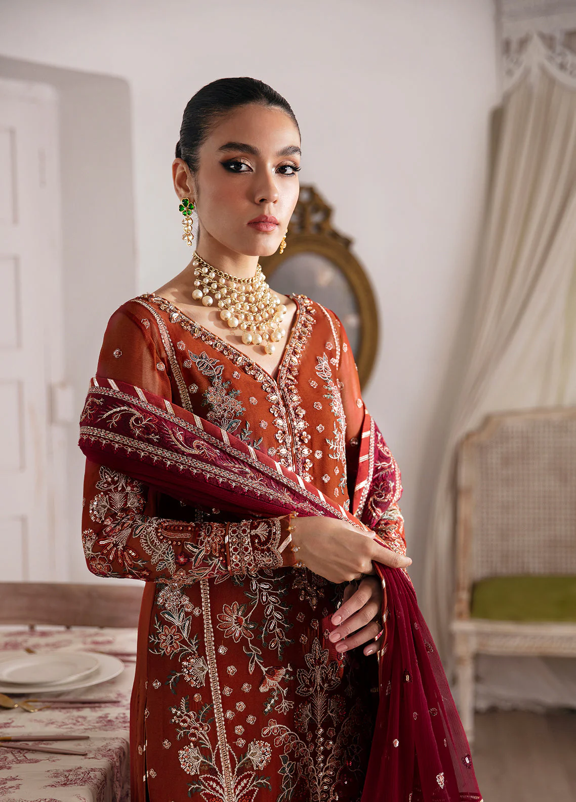 Gulaal Unstitched 3 Piece Emb Chiffon Vol-02 Suit-Laira - Image 4
