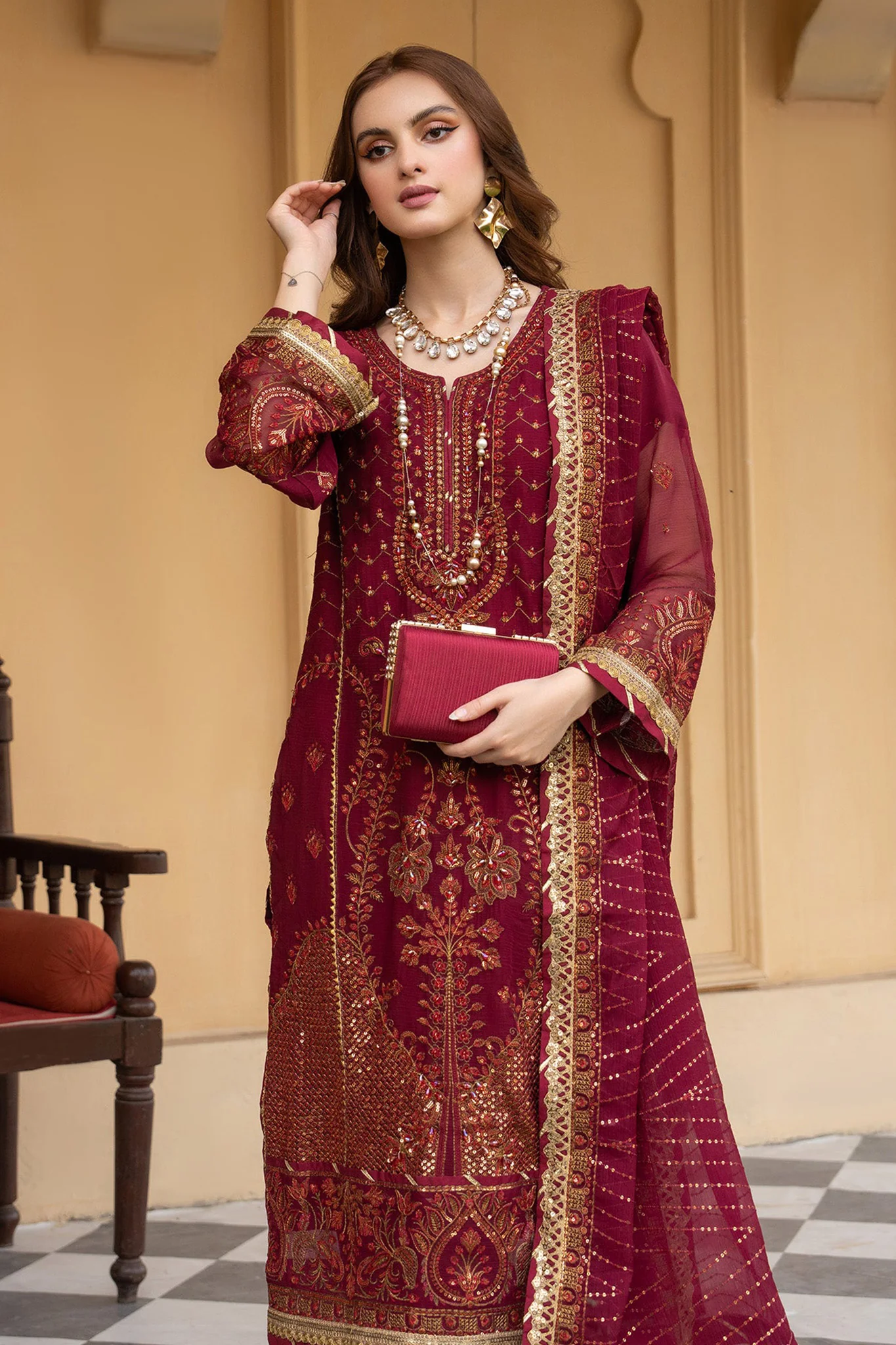 Lallaria By Noorma Kaamal Unstitched 3 Piece Fancy Formals Vol-02 Suit-NK-LLC-12 - Image 4