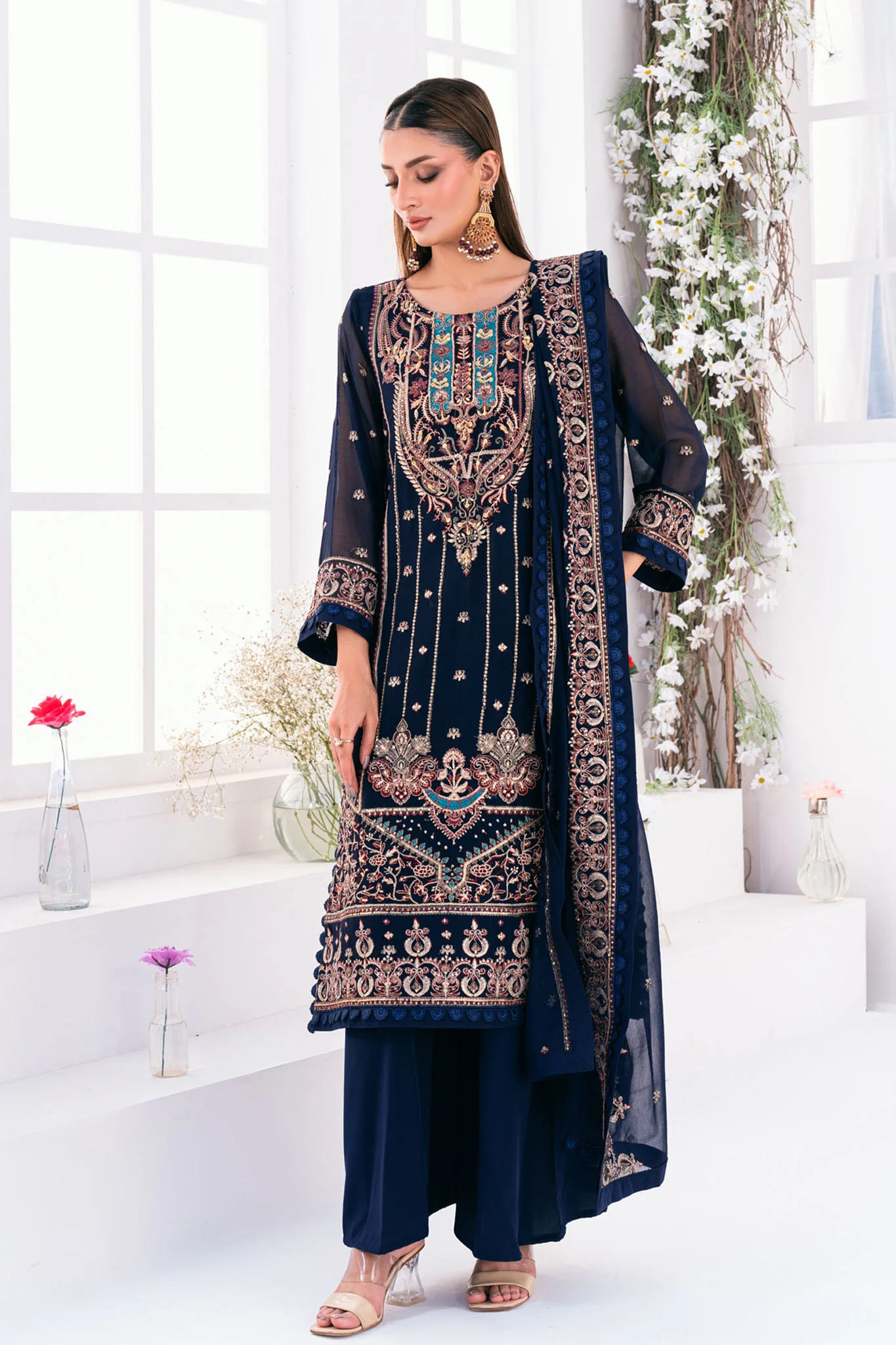 Lallaria By Noorma Kaamal Unstitched 3 Piece Luxury Chiffon Vol-03 Suit-NK-LLC-23 - Image 3