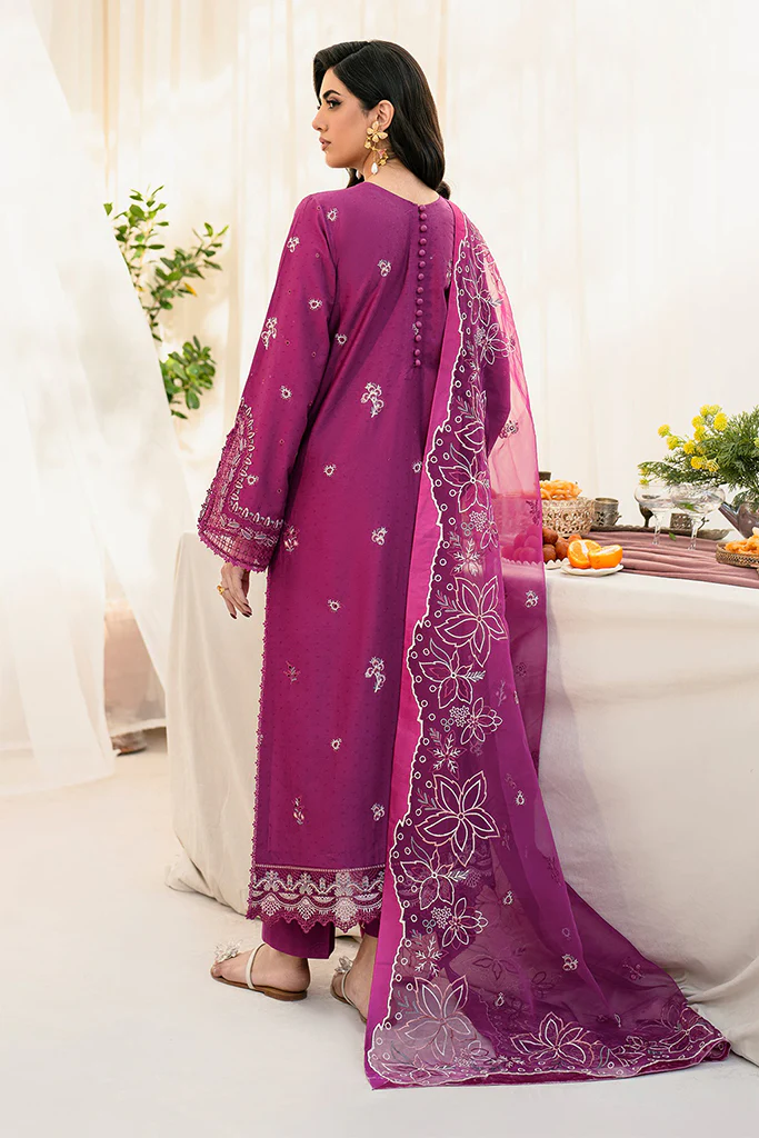 Lamhay By Zarif Unstitched 3 Piece Luxury Eid Lawn Collection-01-Aloha - Image 3