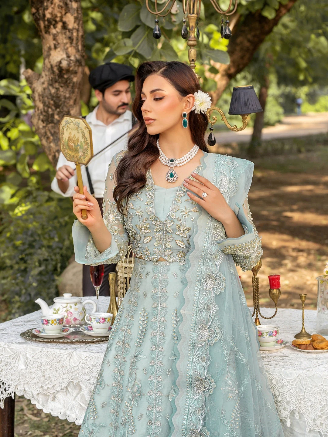 Amelie By Nine Needles Unstitched 3 Piece Luxury Formals Suit-LD 04 - Image 7