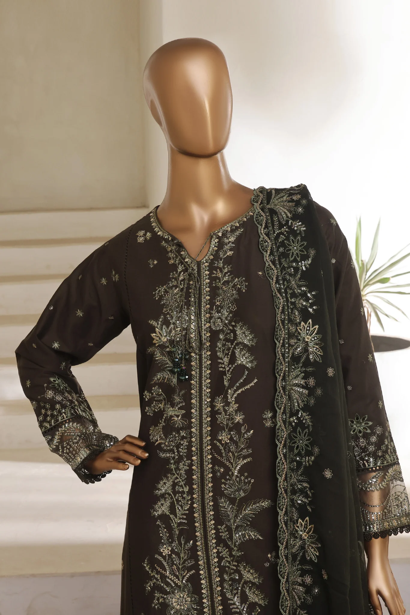 Sada Bahar Stitched 3 Piece Luxury Emb Spring Vol-07 Suit-LEL6-MK-50-Green - Image 2