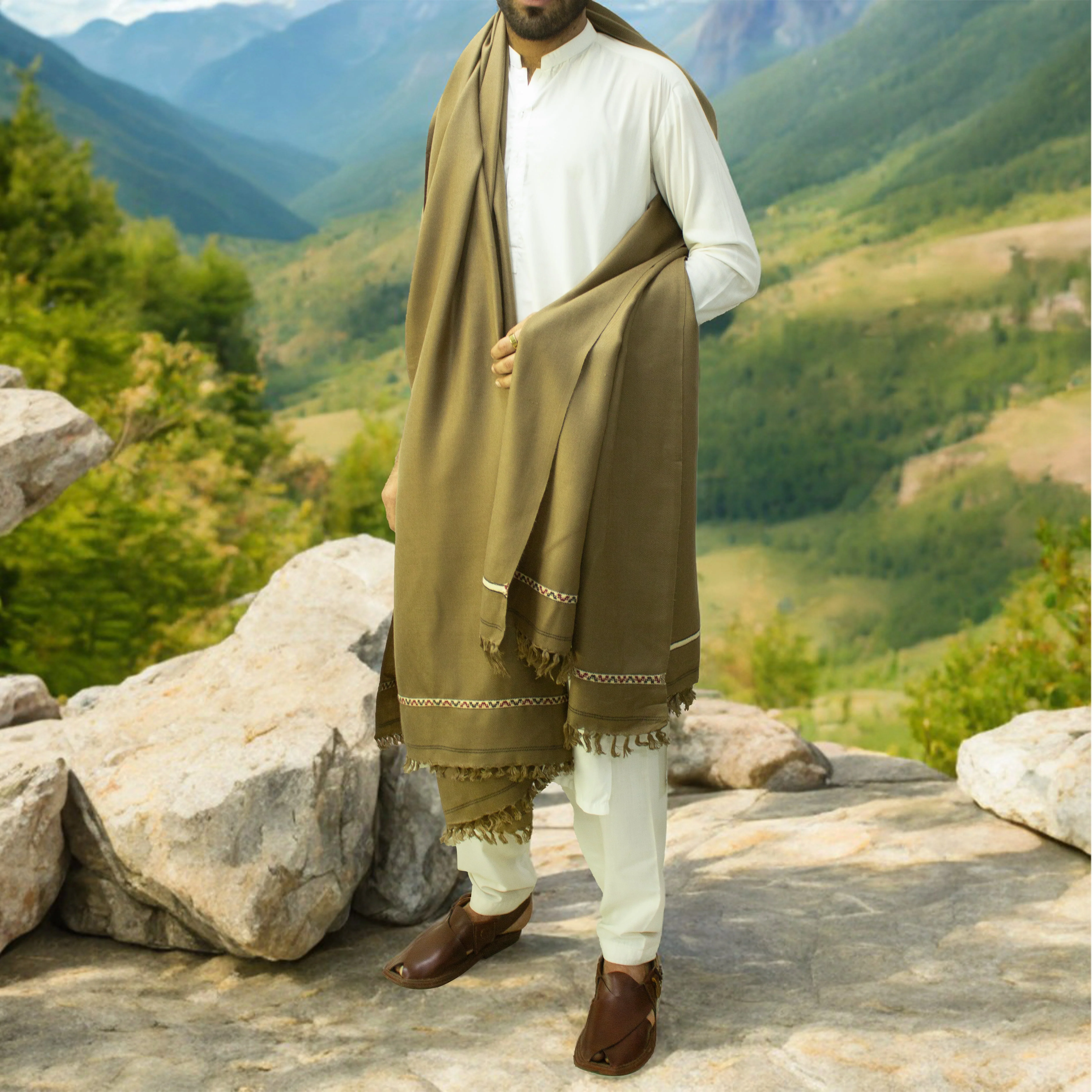 Kamaal Khan Light Weight Swati Dhussa Shawl For Men | Kamaal Khan Shawls - Image 18