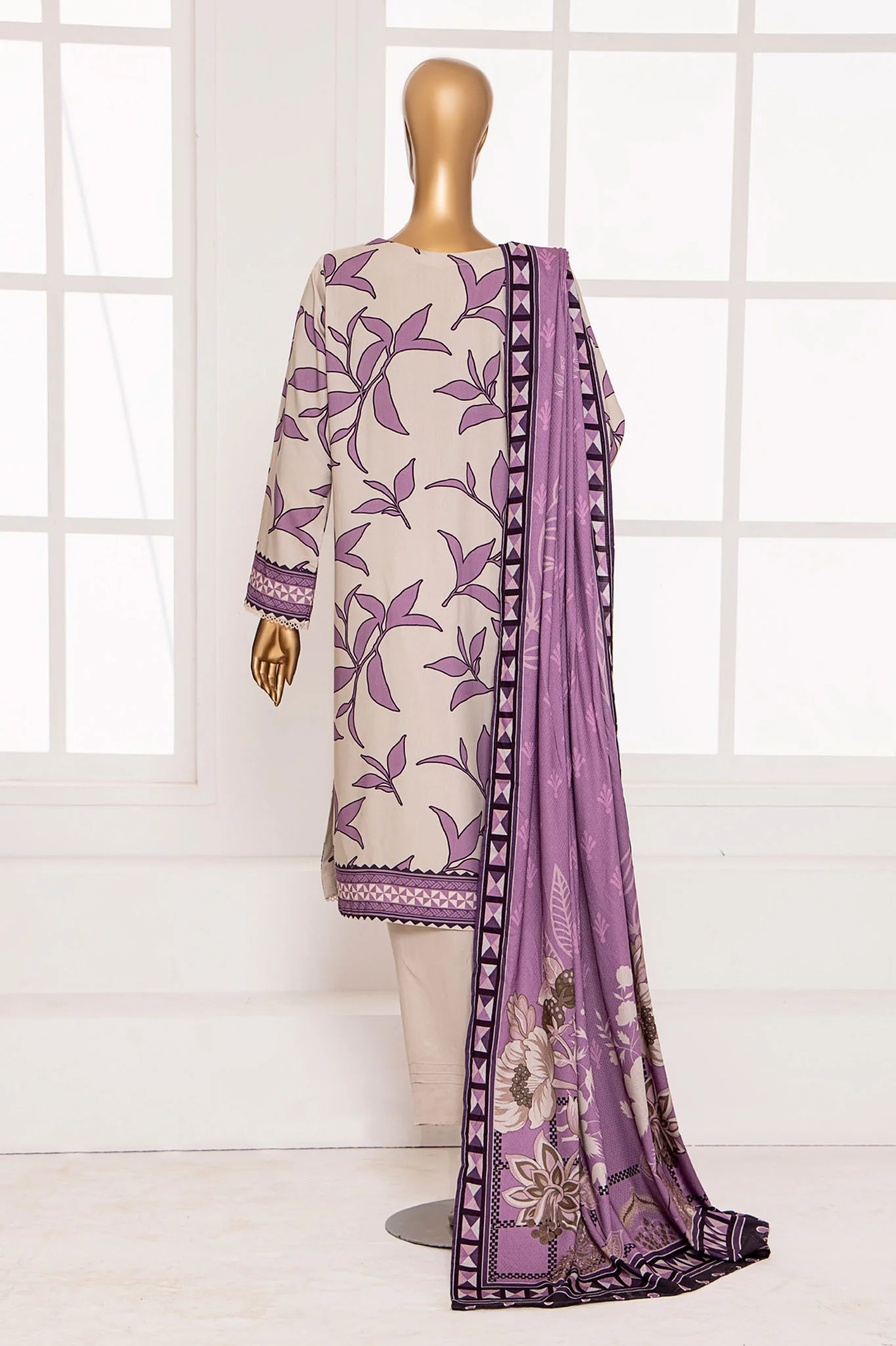 Linen Wintry By HZ Unstitched 3 Piece Printed Linen Vol-02 Suit-LWS-1151 - Image 3
