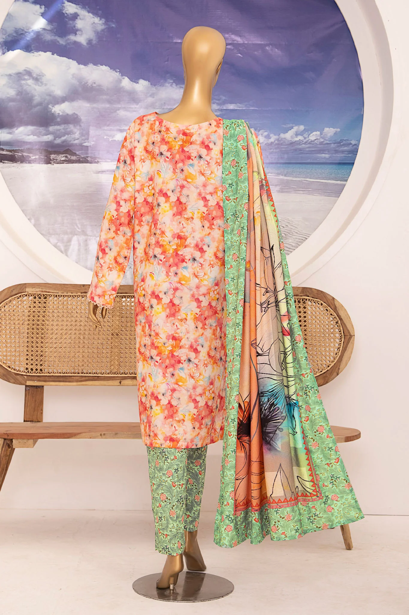Linen Wintry By HZ Unstitched 3 Piece Printed Linen Vol-02 Suit-LWS-1159 - Image 3