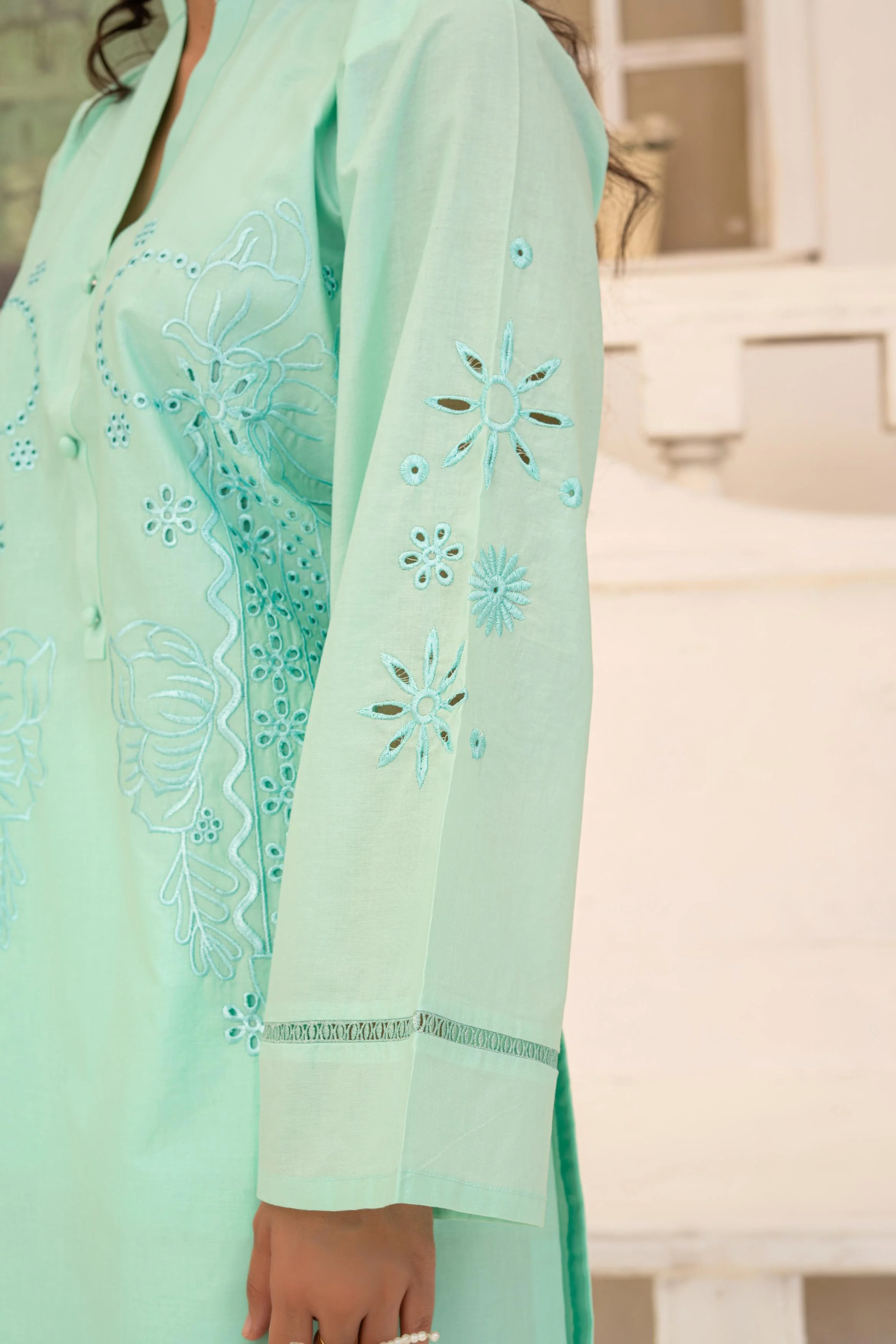 Sada Bahar By Abeera Stitched 2 Piece Emb Premium Cotton Suit-SB-01 - Image 6