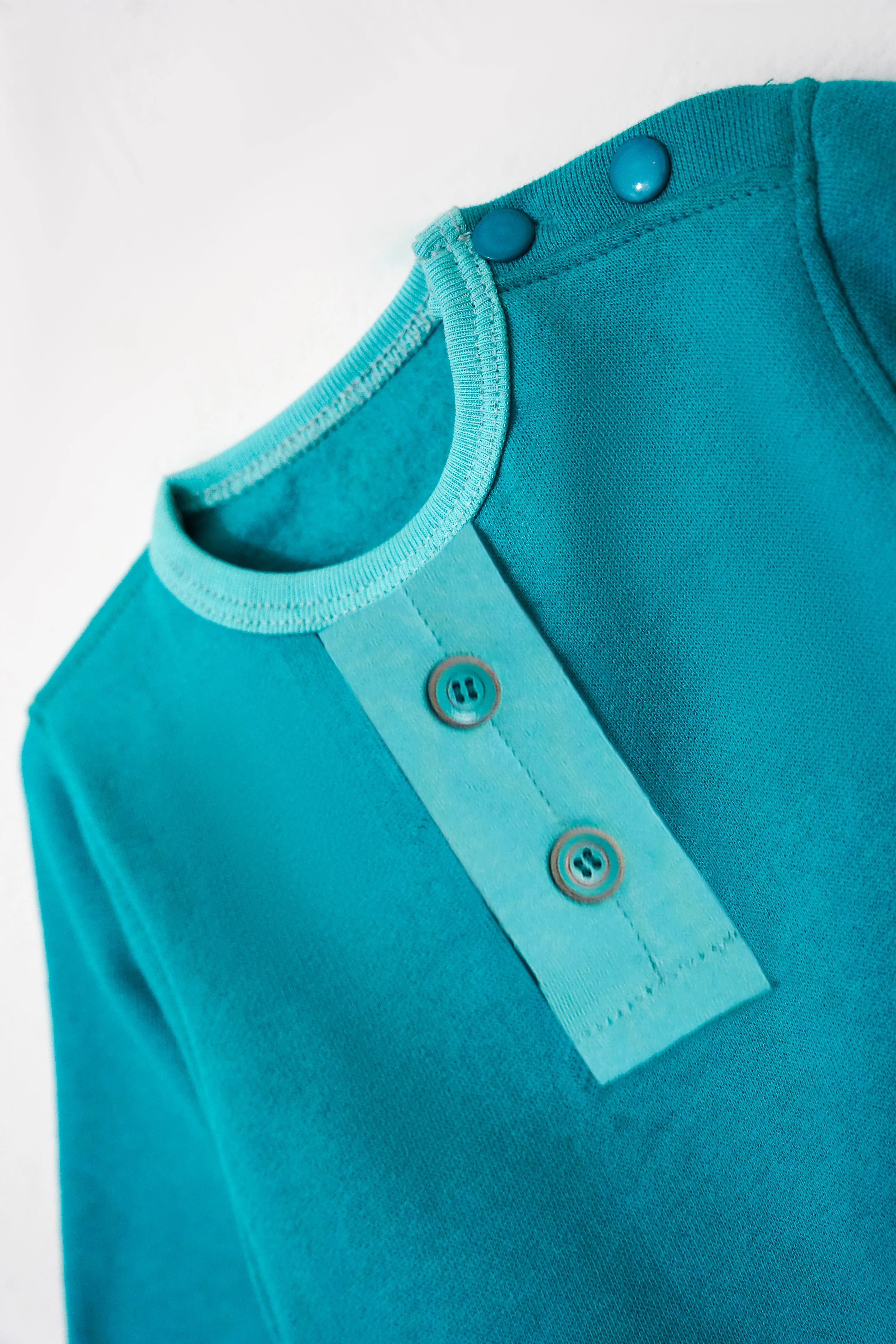 Little Bundles Stitched Kids Suit-Turquoise Romper - Image 3