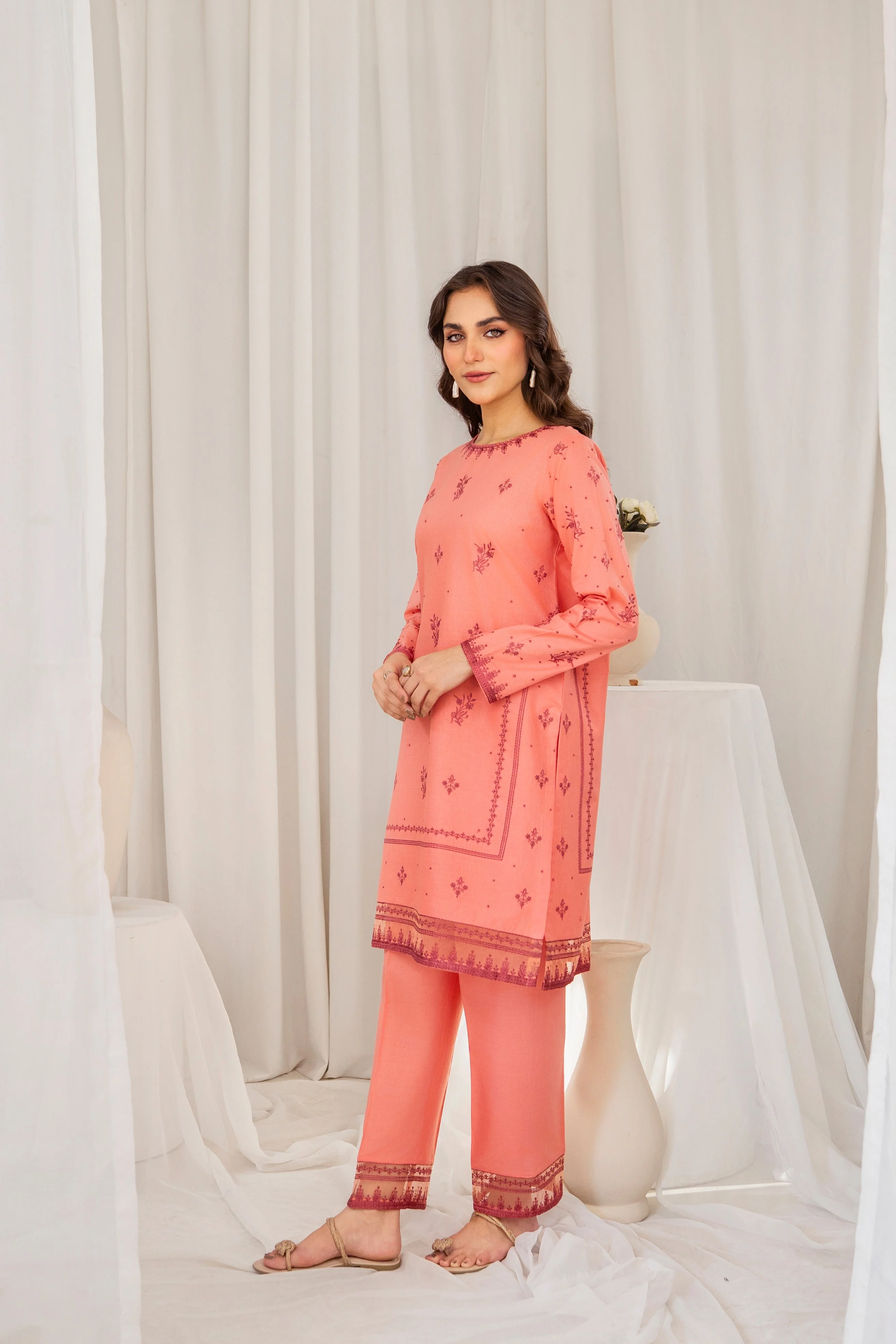 Zoya Zafar Stitched 2 Piece Cotton Suit-Loom & Luxe - Image 3