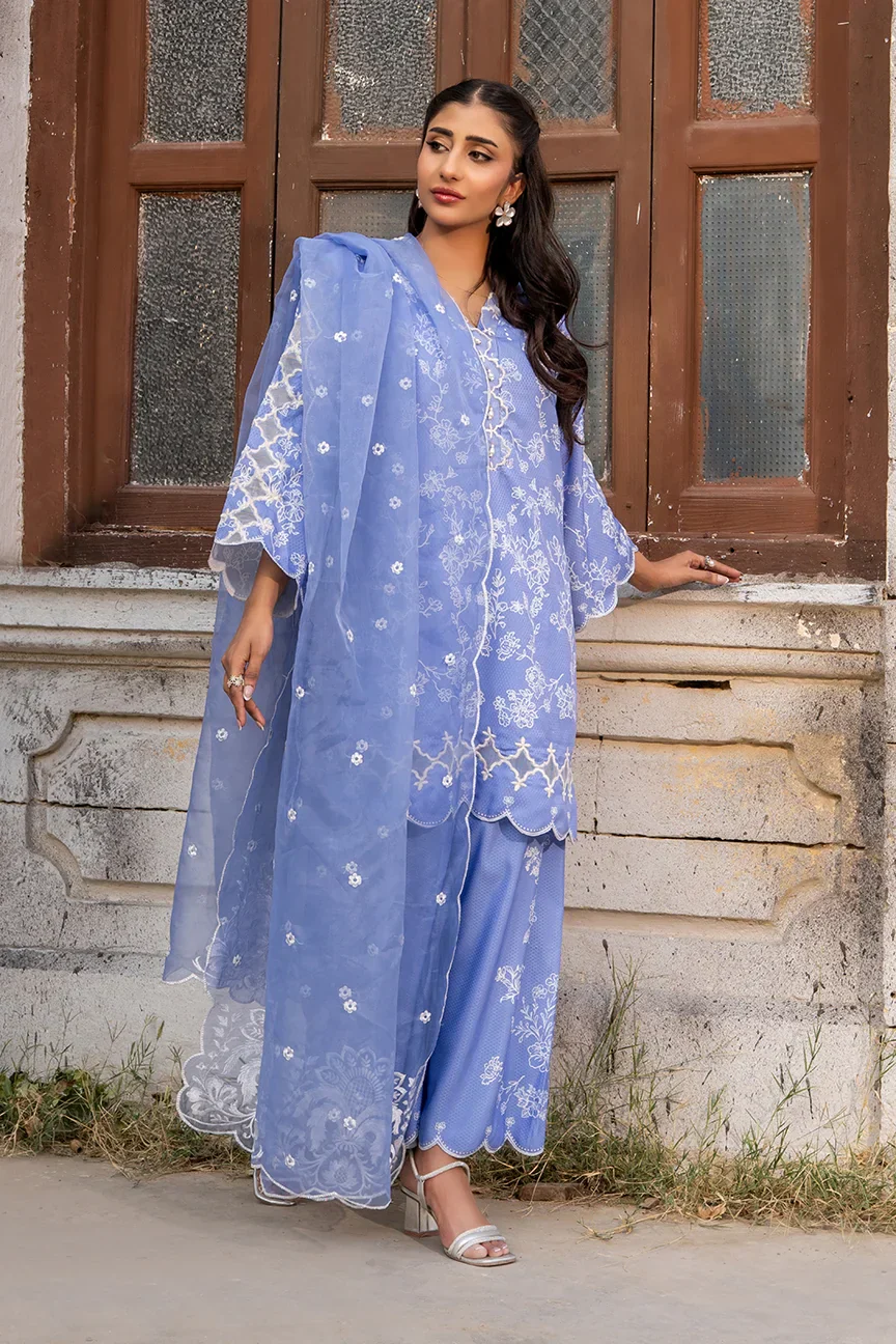 Dhaga Stitched 3 Piece Summer Suit-Loraine - Image 3
