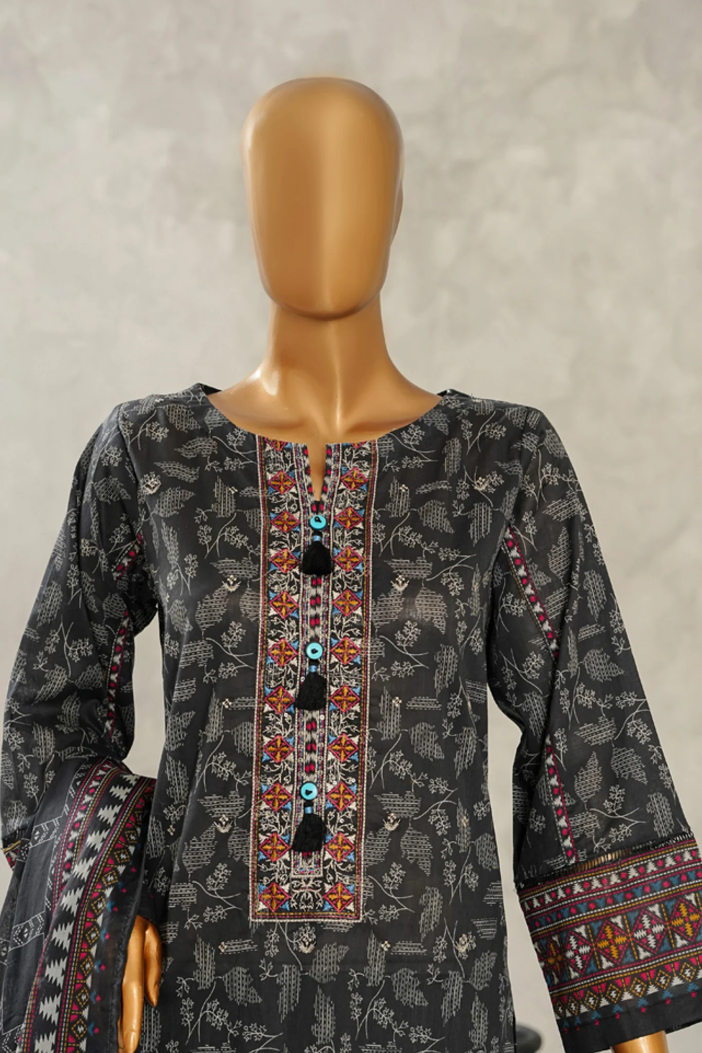 Aashkaar By HZ Stitched 3 Piece Emb Lawn Vol-06 Suit-LPE-515 - Image 2