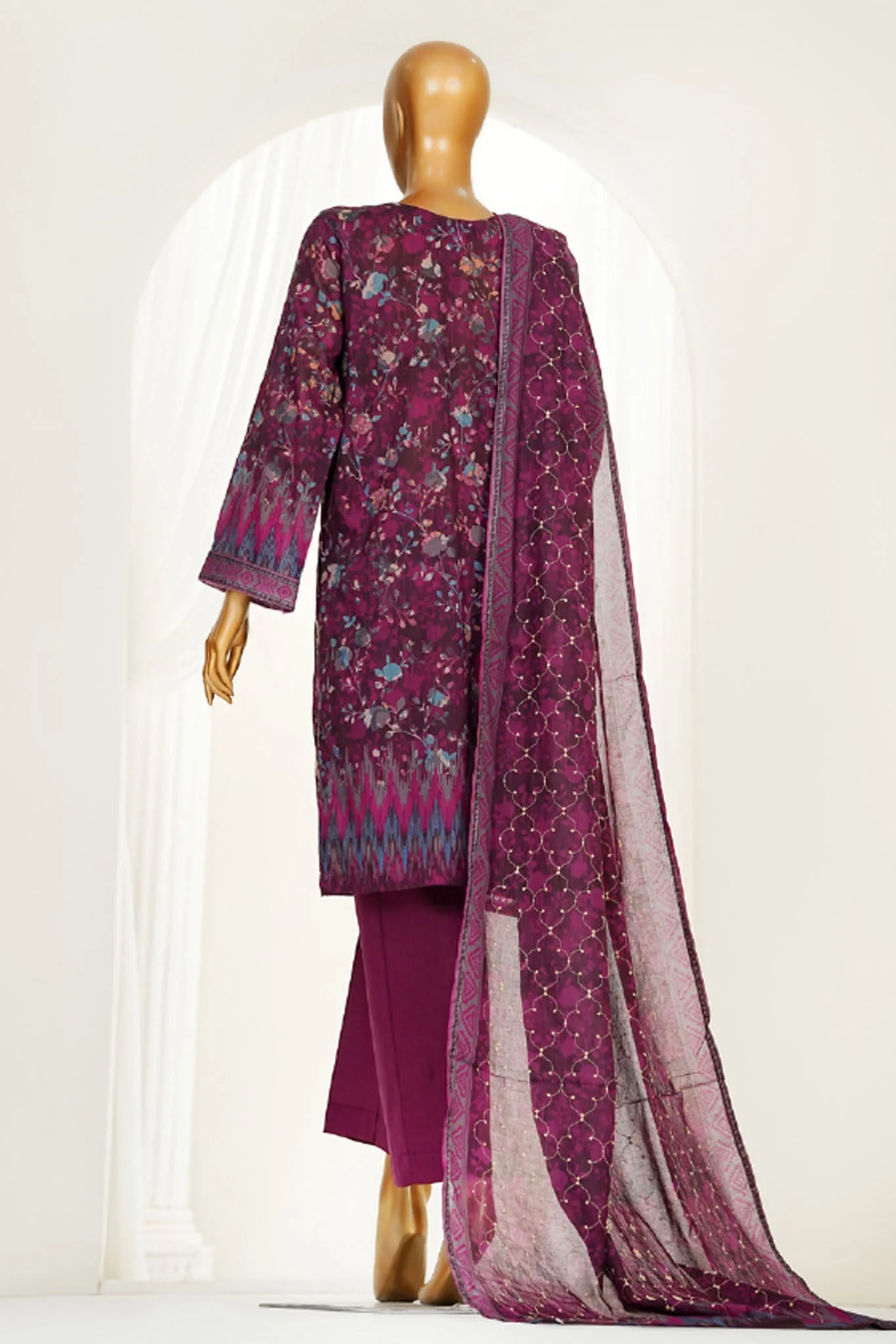 Printkari By HZ Stitched 3 Piece Chikankari Vol-04 Suit-LPK-3P-505 - Image 3