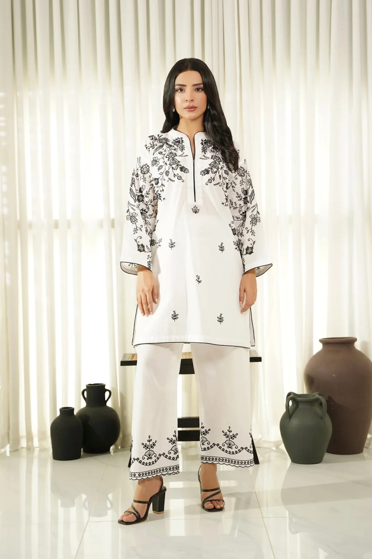 Dhaga Stitched 2 Piece Cotton Summer Suit-Lumi