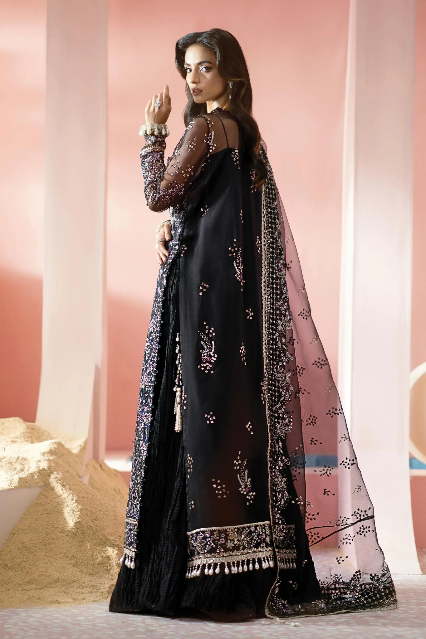 Luminara By Ayzel Unstitched 3 Piece Wedding Formals Suit-AWF-01-Milan - Image 3