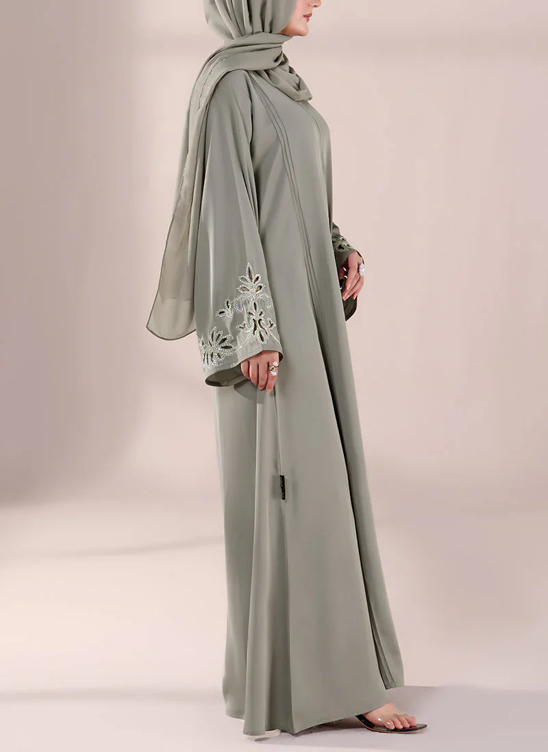 Hijab Ul Hareem Luna Luxe Hand work Abaya | 0116-J-1106 - Image 6