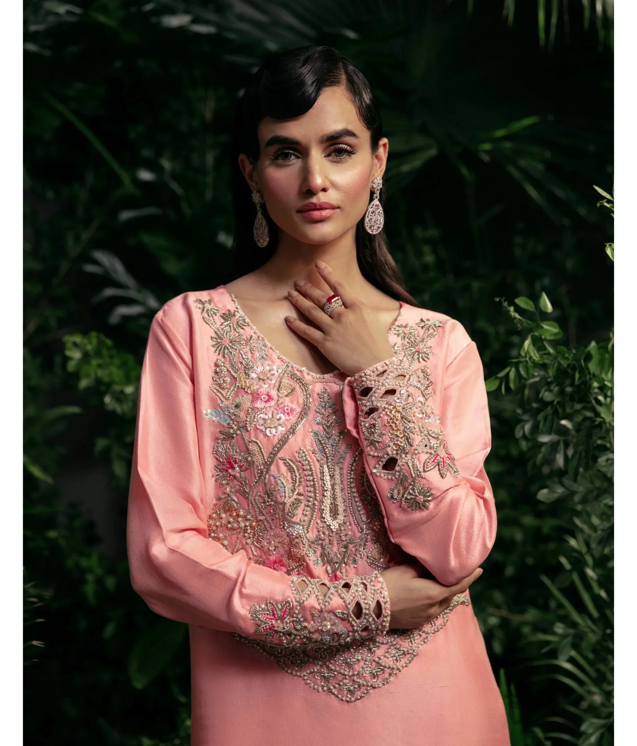Luna By Mariam Malik Stitched 2 Piece Luxe Silk Pret Suit-LUNA- Luxury Pret'24  - 5 - Image 3