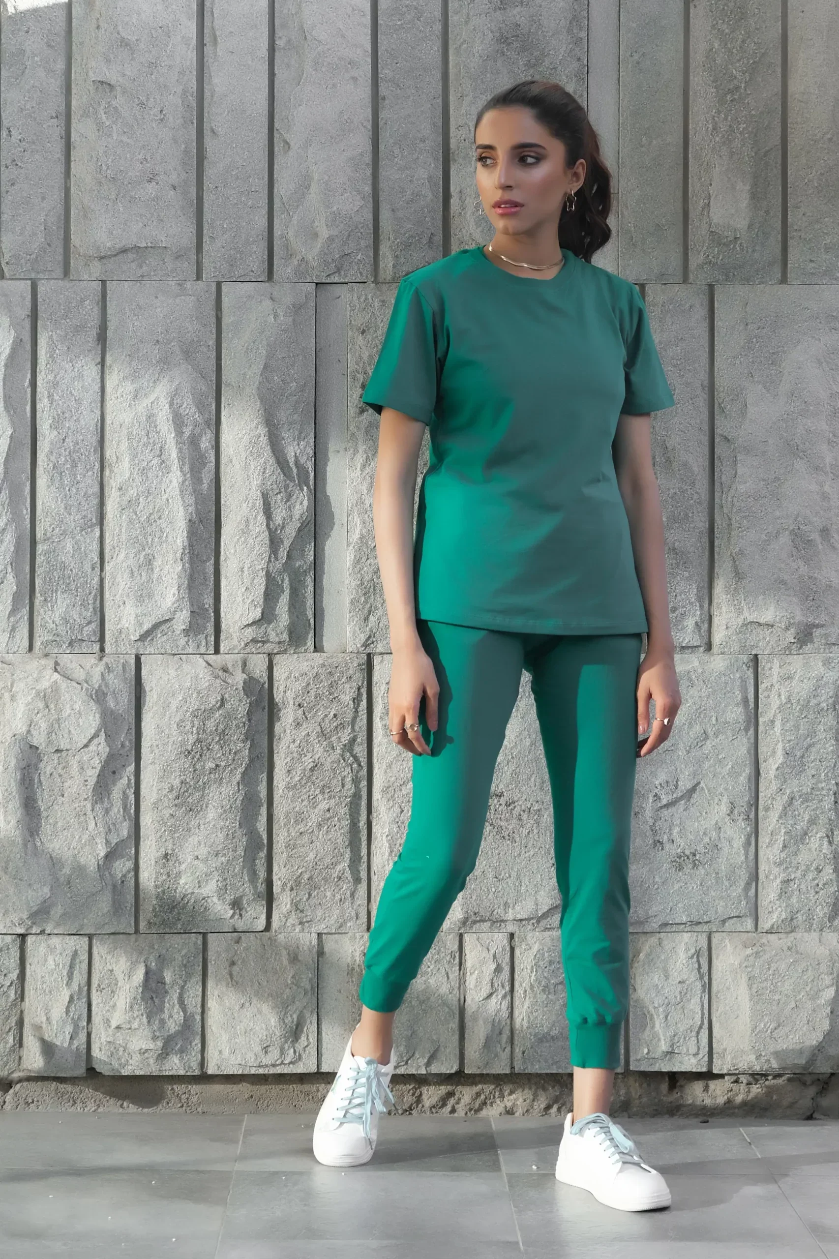 Dhaga Western Co Ords-Lush Meadow Co Ords - Half Sleeves T-Shirt with Trouser - Image 3